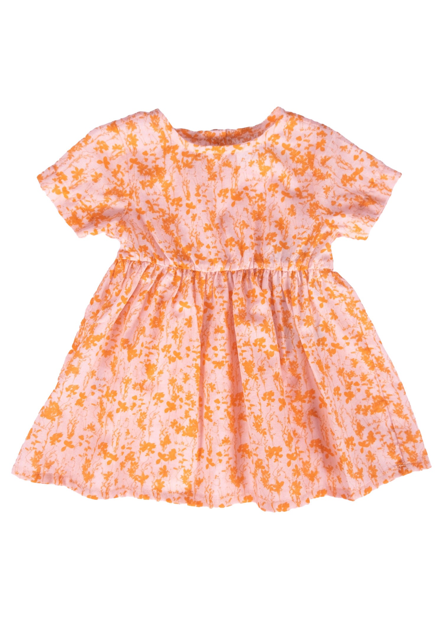 100% Cotton Orange Floral Summer Baby Girl Dress