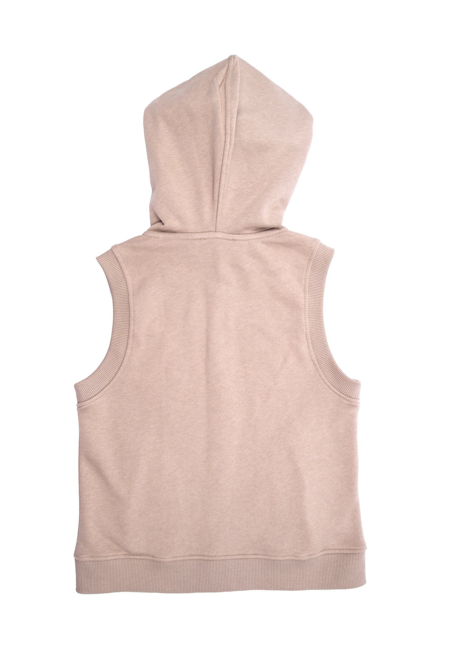 Organic Hooded Sleeveless Light Brown Winter Boys' Sports Vest