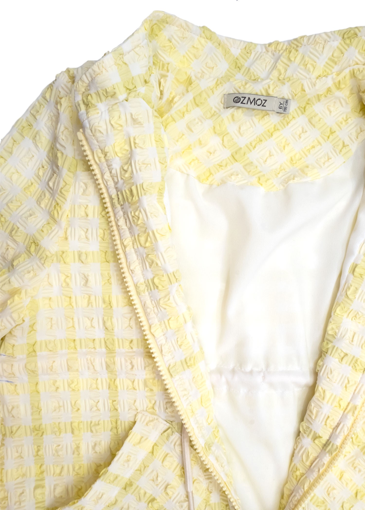 Recycle Special Woven Waist Drawstring Yellow Spring Coat for Girls