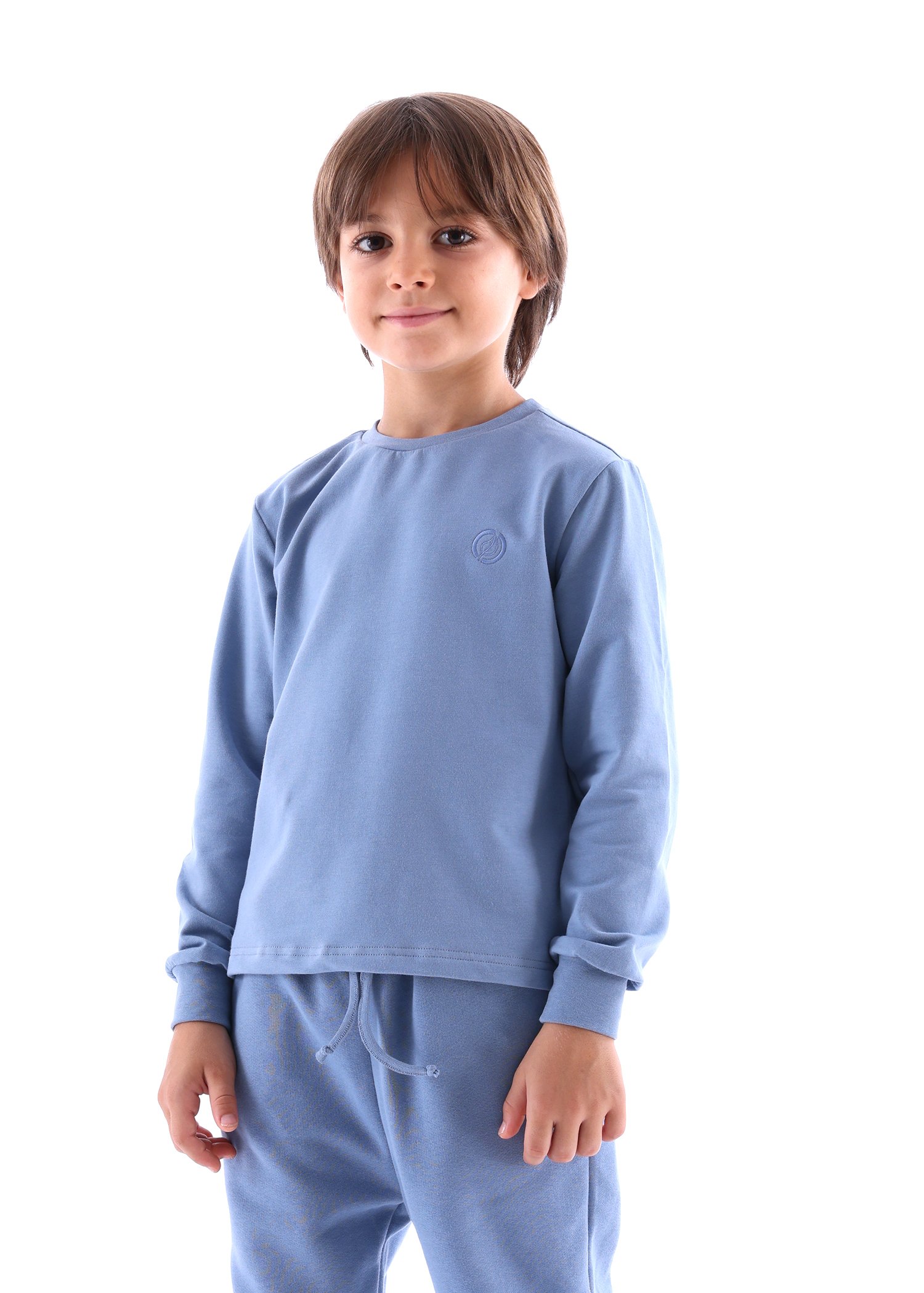 Organic Long Sleeve Blue Spring Boy Sweatshirt