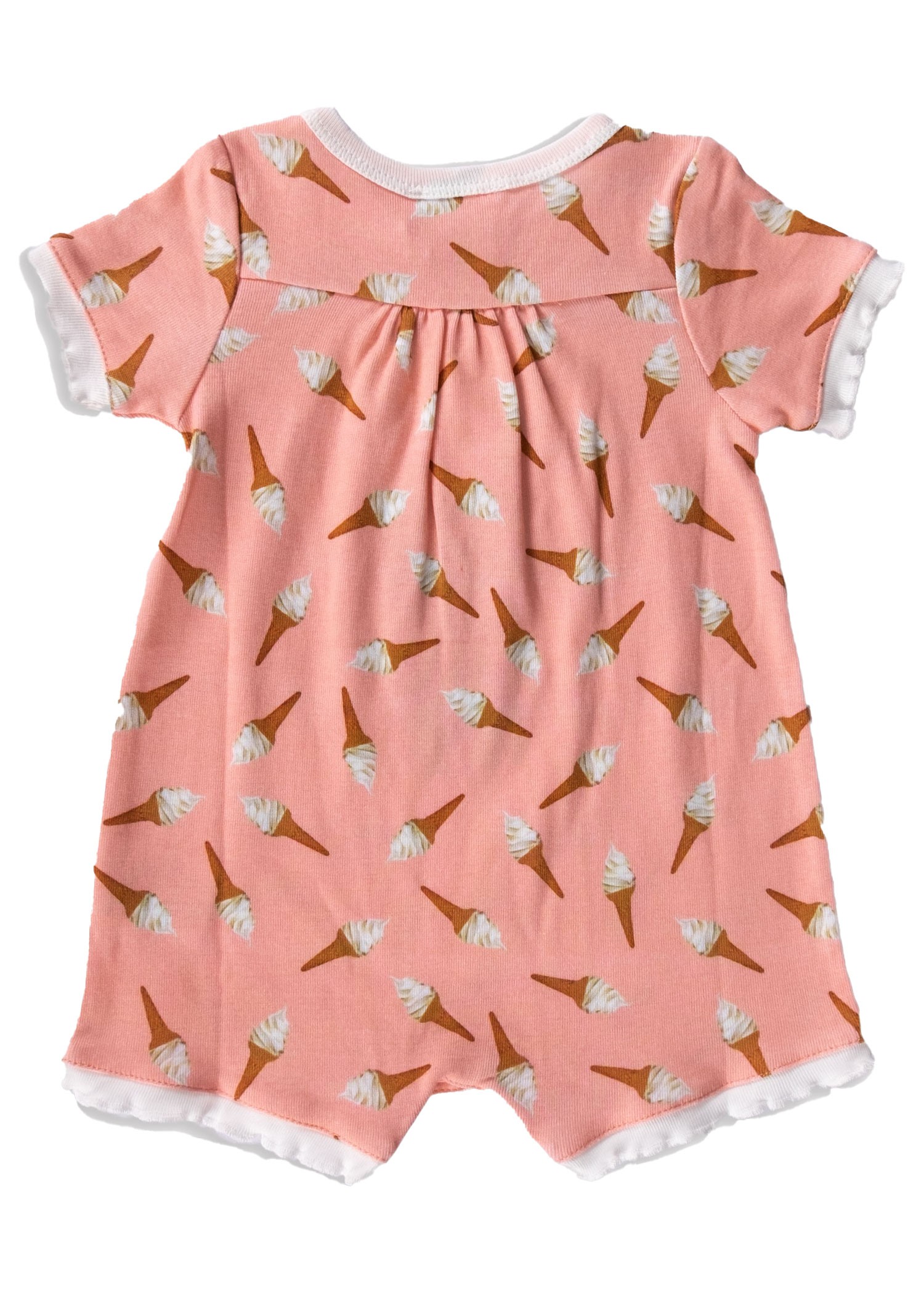 Organic Ice Cream Patterned Pink Baby Girl Bodysuit & Jumpsuit