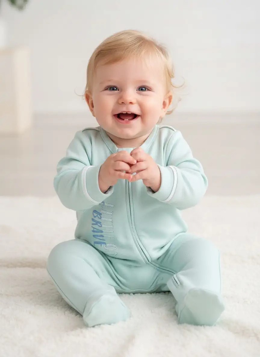 Organic Sprout Green Baby Boy Romper