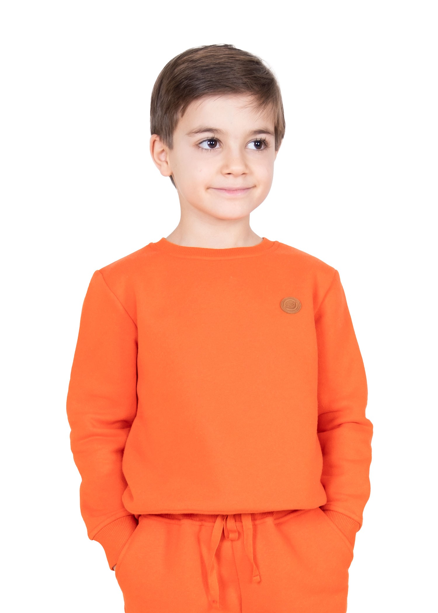 Reborn Recycled Kışlık Erkek Çocuk Sweatshirt Turuncu