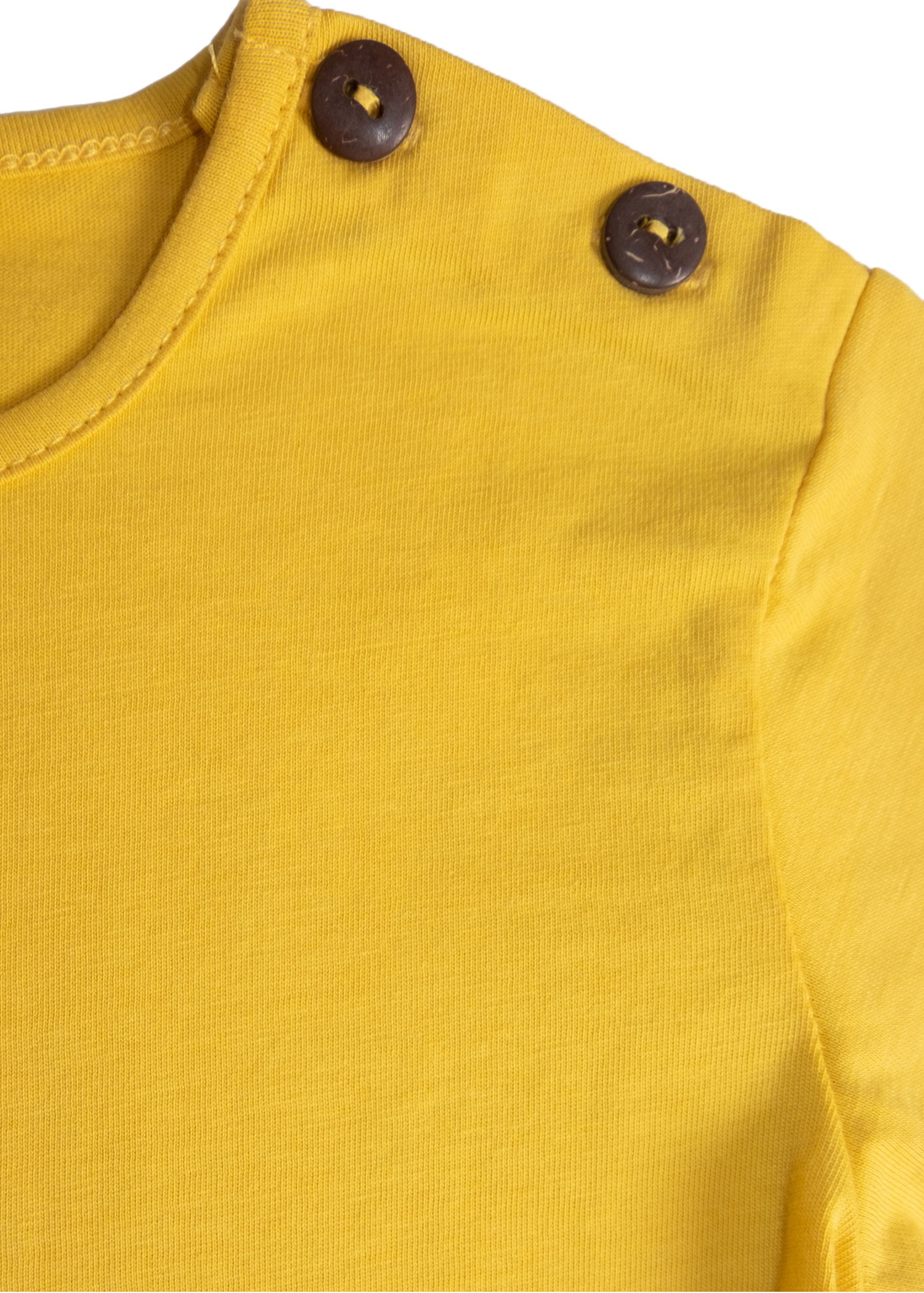 Organik Sarı Basic Yazlık Unisex Bebek Tshirt