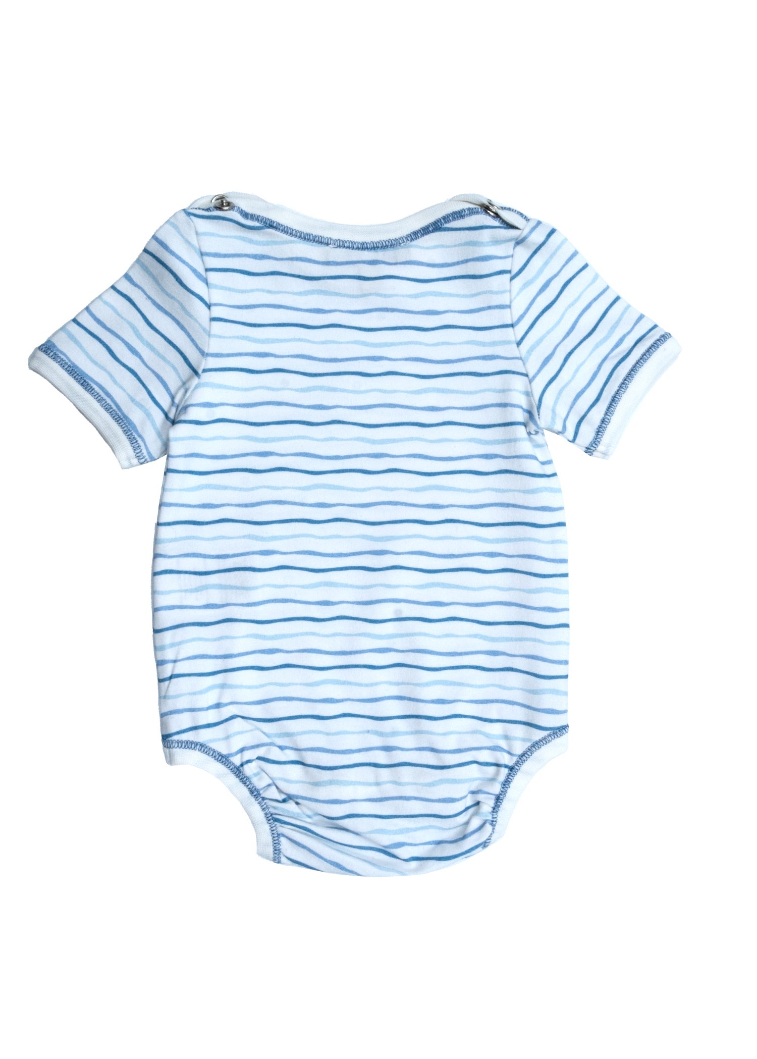 Organic Fish Patterned Sleeveless Baby Boy Bodysuit