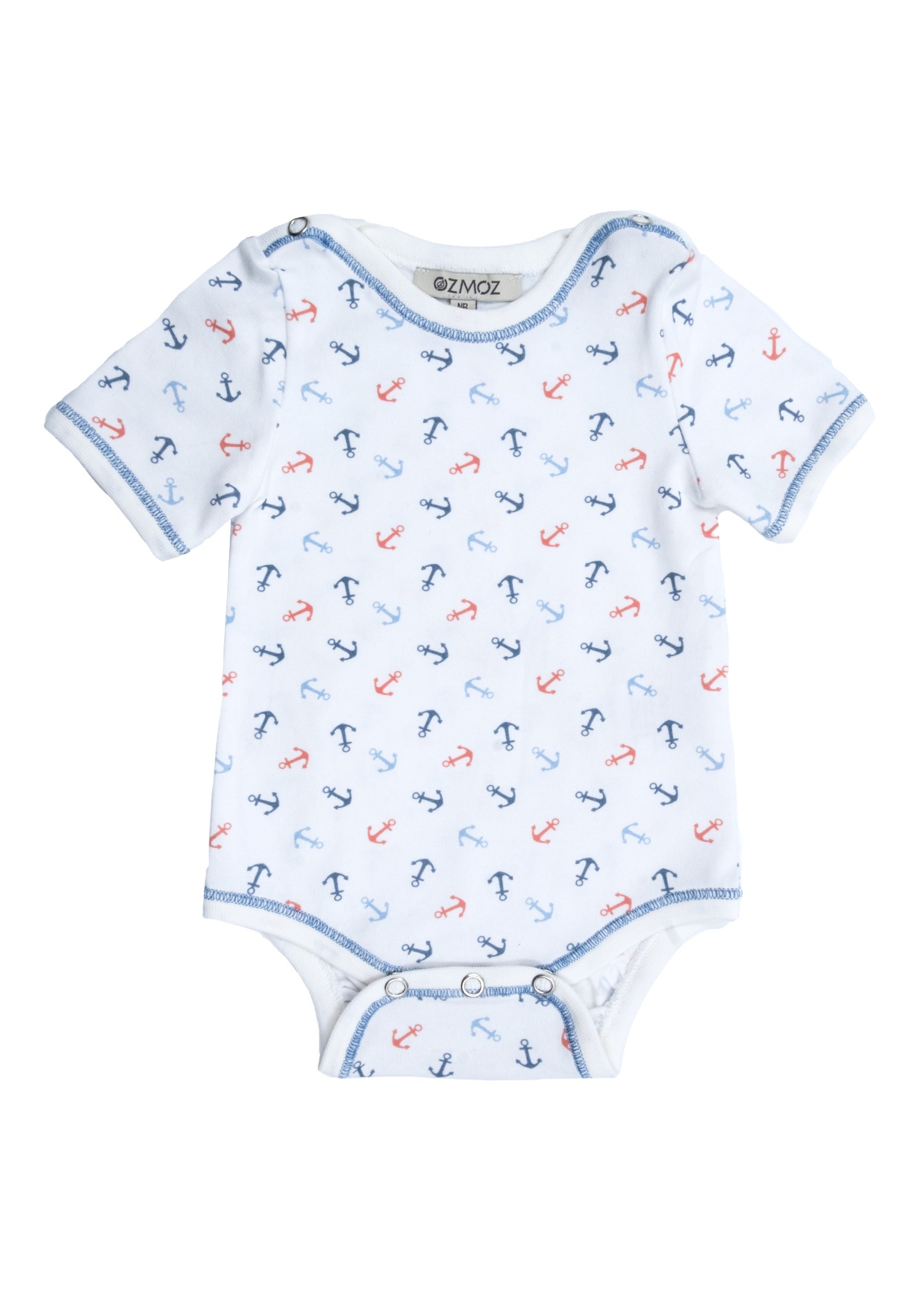 Organic Fish Patterned Sleeveless Baby Boy Bodysuit