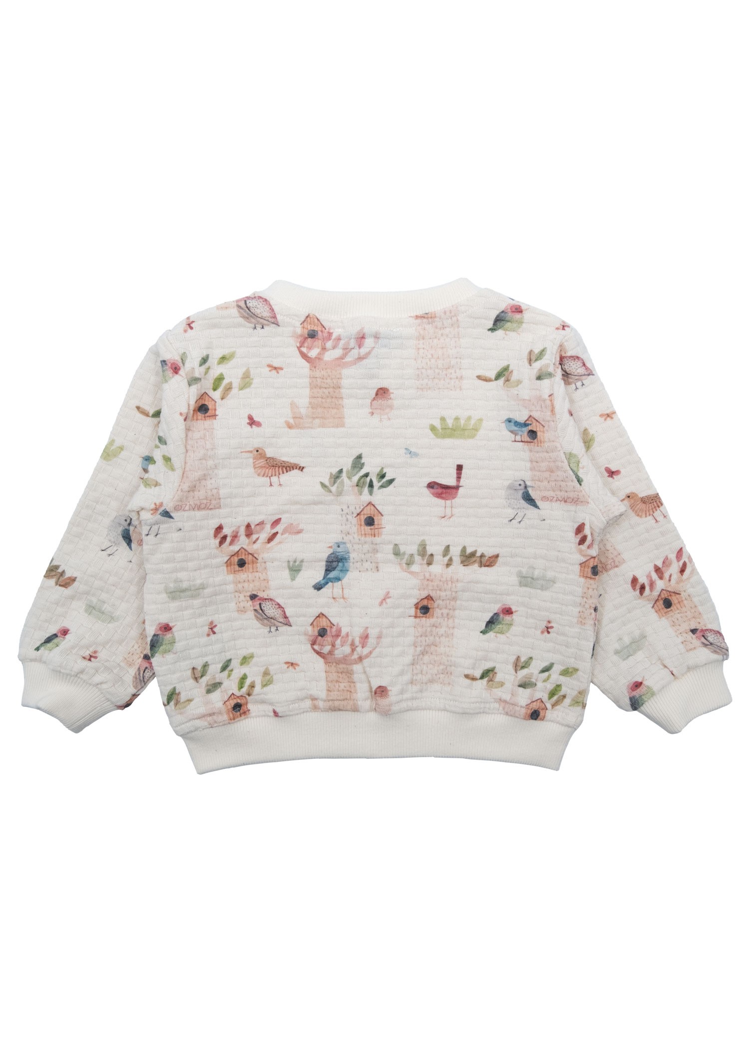 Organic Bird Pattern Zippered Spring Baby Girl Jacket