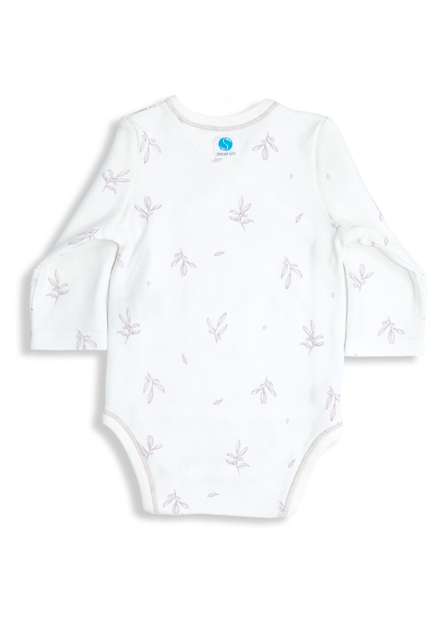 Clean and Safe Steril Giyilmeye Hazır Organik Unisex Bebek Kruvaze Body-Leaf