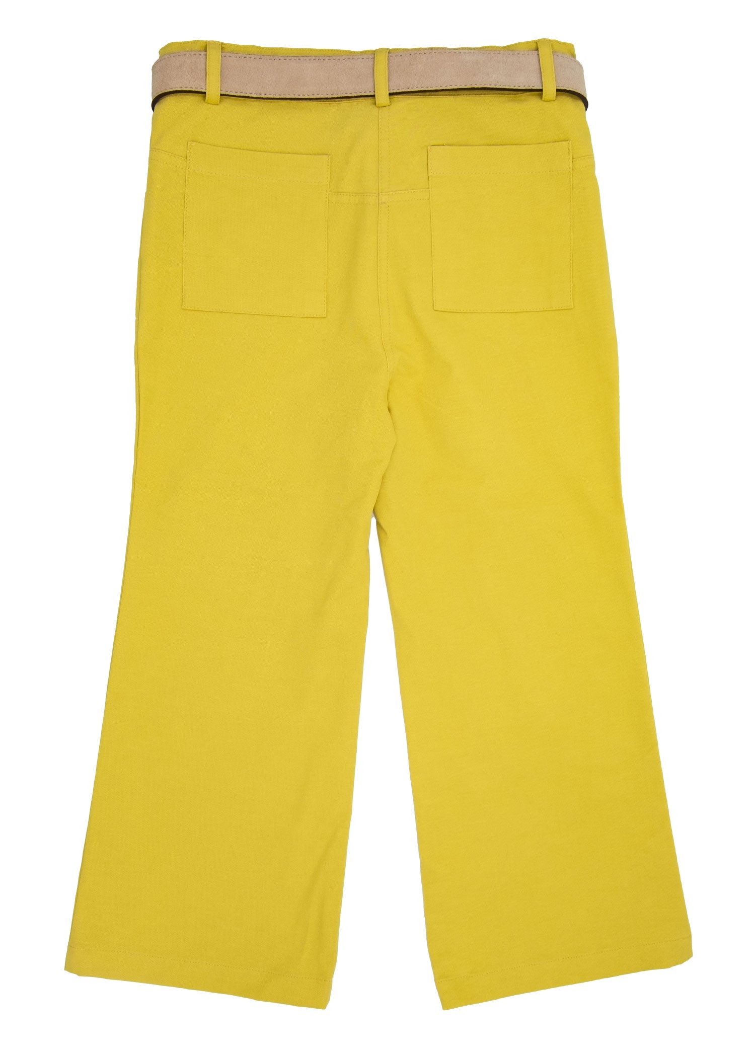 Organic Wide Leg Mustard Color Spring Girls' Trousers