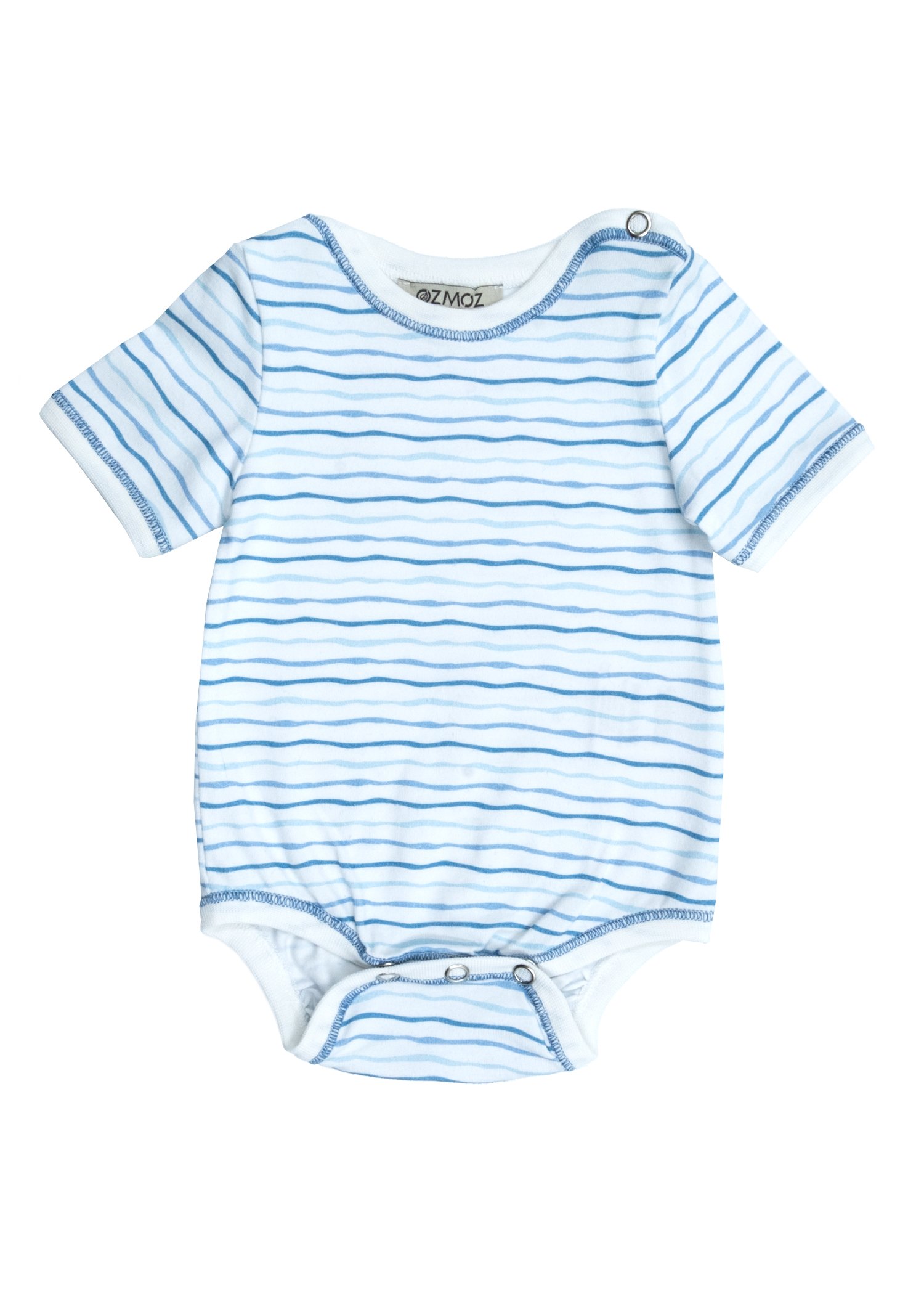 Organic Fish Patterned Sleeveless Baby Boy Bodysuit