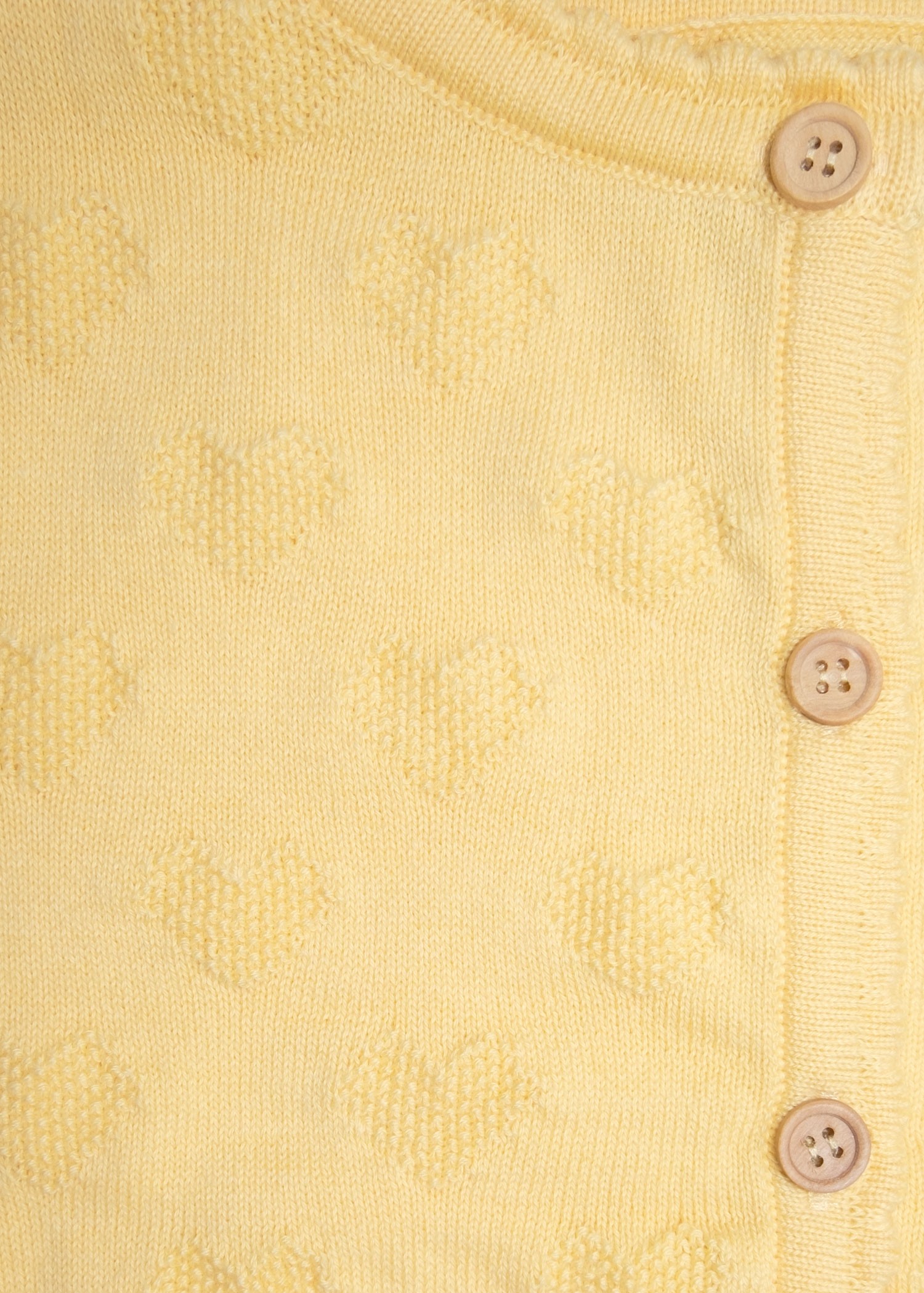 Organic Knitwear Knitted Long Sleeve Yellow Spring Baby Girl Cardigan