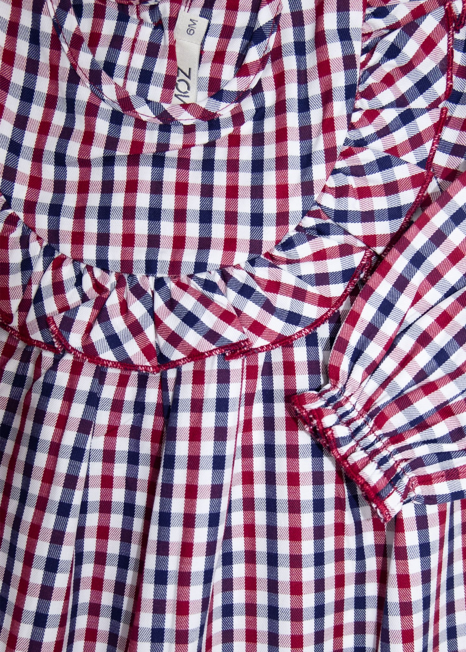 100% Cotton Ruffle Collar Plaid Pattern Spring Baby Girl Dress