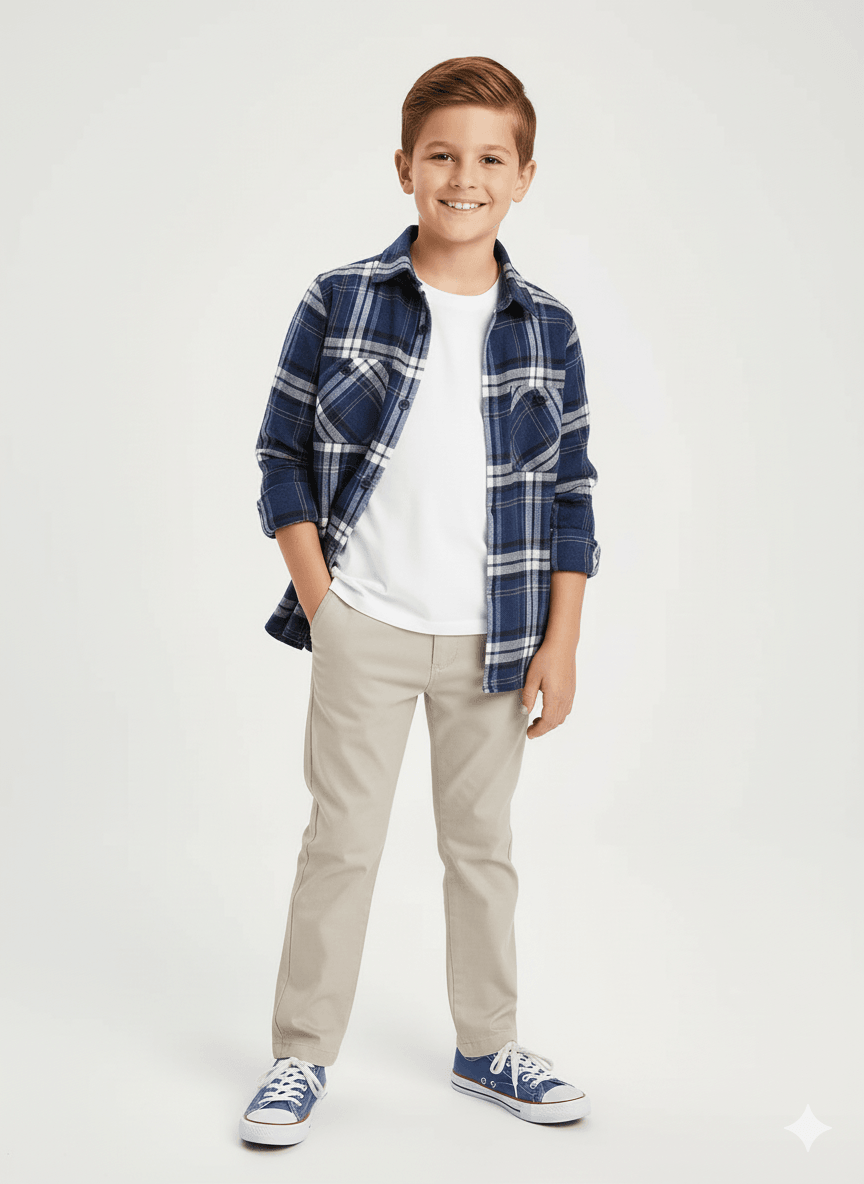 Cotton Lumberjack Winter Boys' Shirt Black