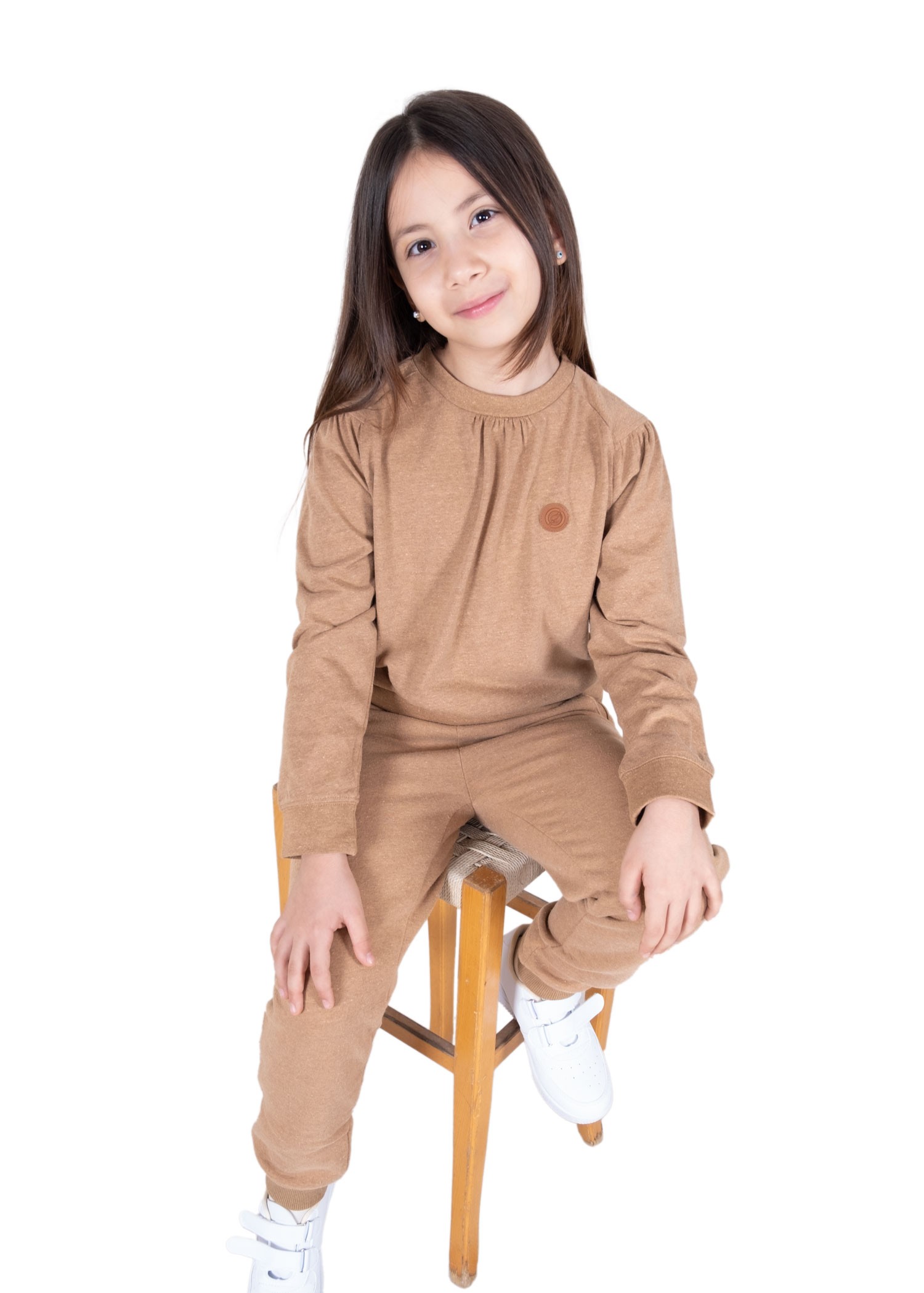 Reborn Thin Fabric Light Brown Spring Girl's Sweatshirt