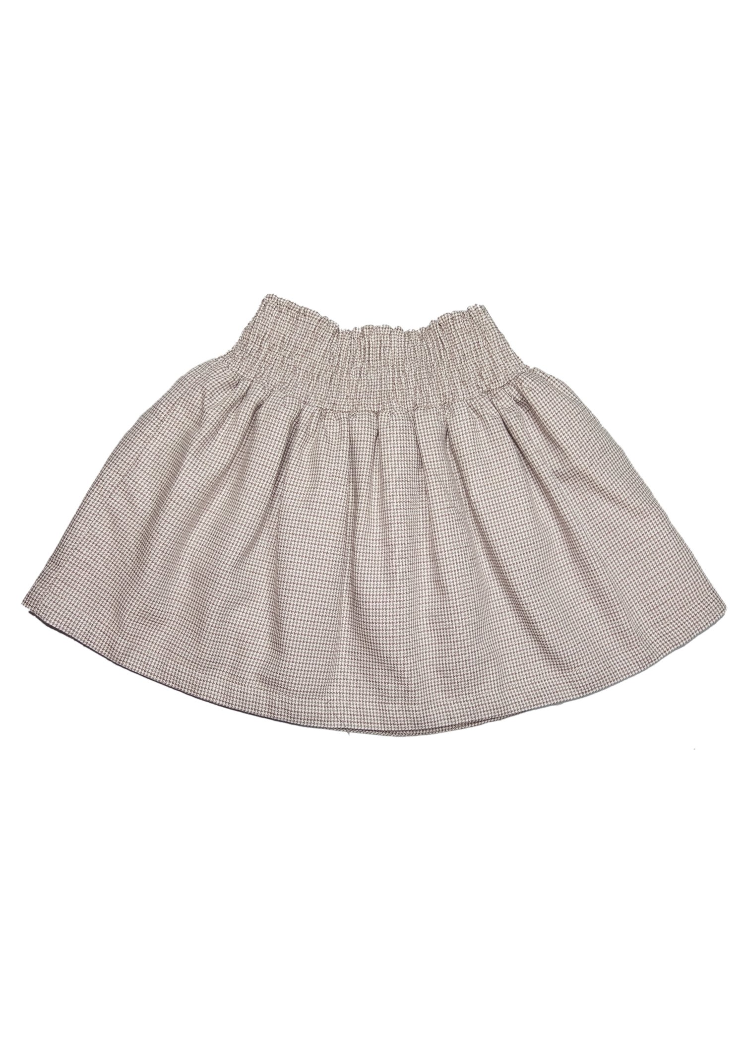 Embroidered Plaid Light Brown Spring Girl Skirt