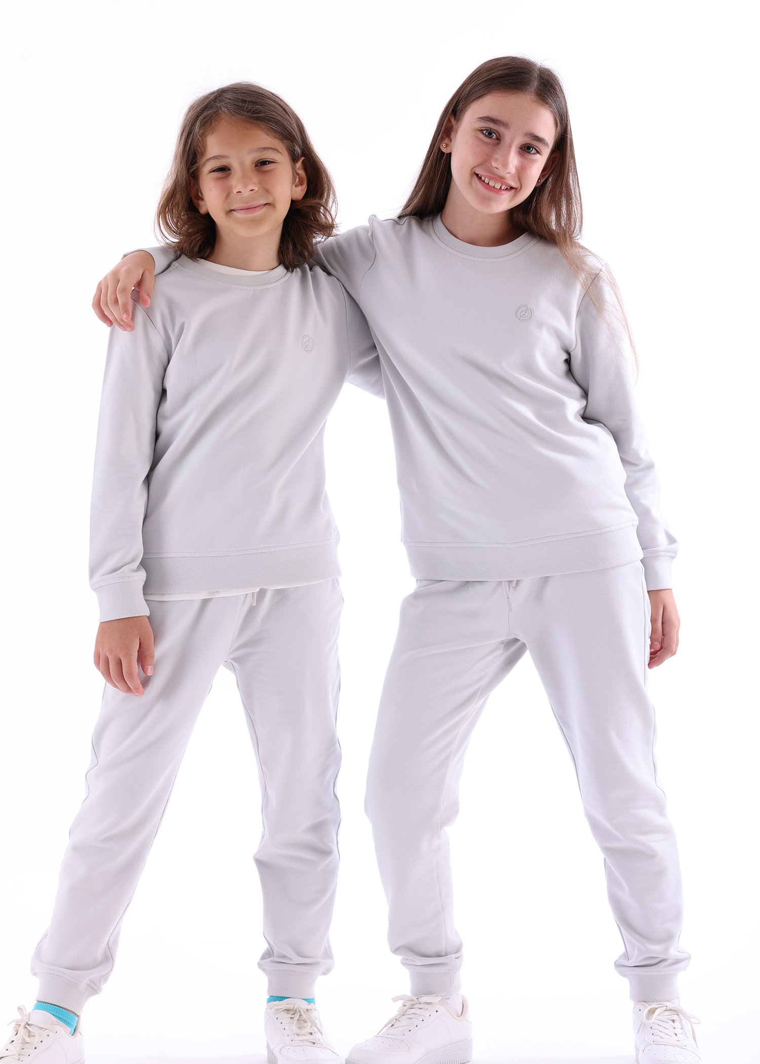 Bamboo Fabric Raised Gray Winter Unisex Children's Sweatpants