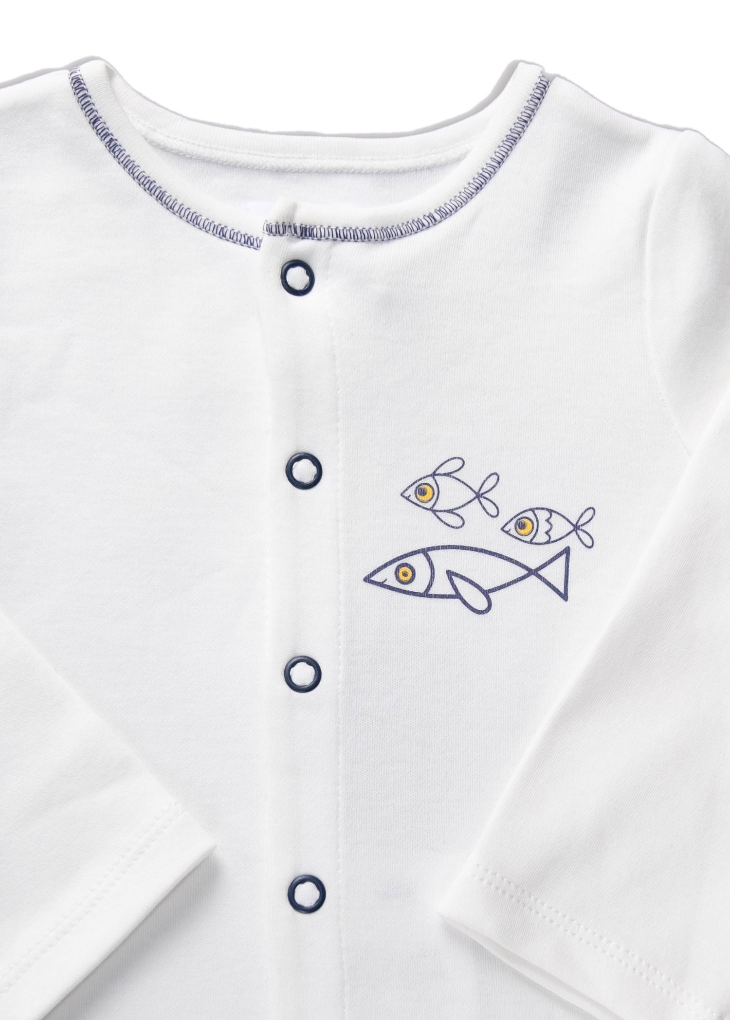 Organic Fish Printed Baby Boy Rompers