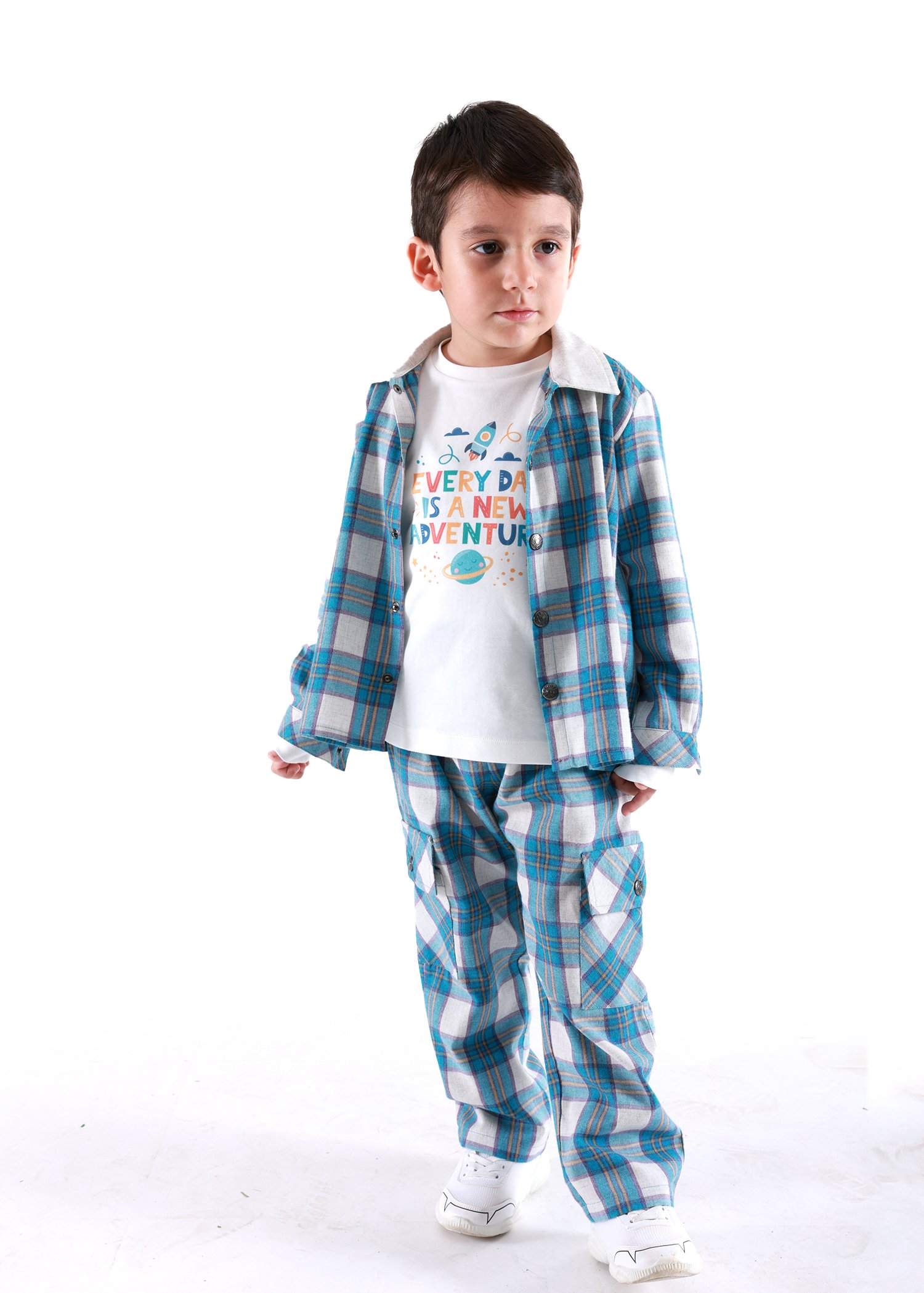 Plaid Blue Winter Little Boy Bottom