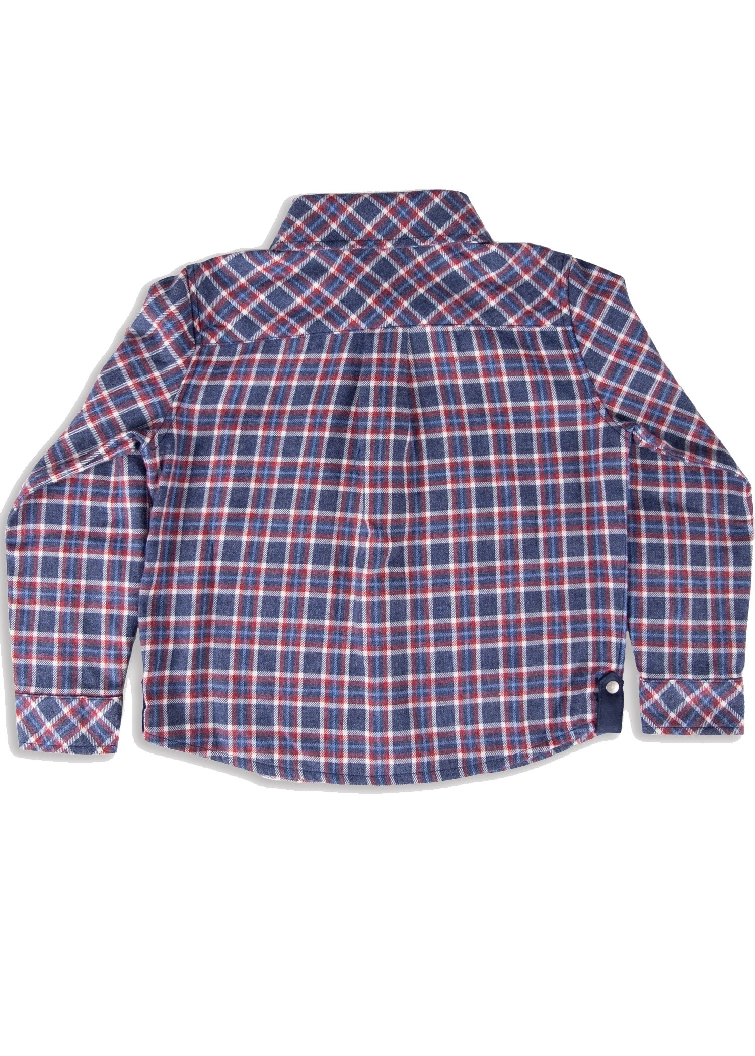 Cotton Gingham Plaid Winter Boys Shirt Navy Blue