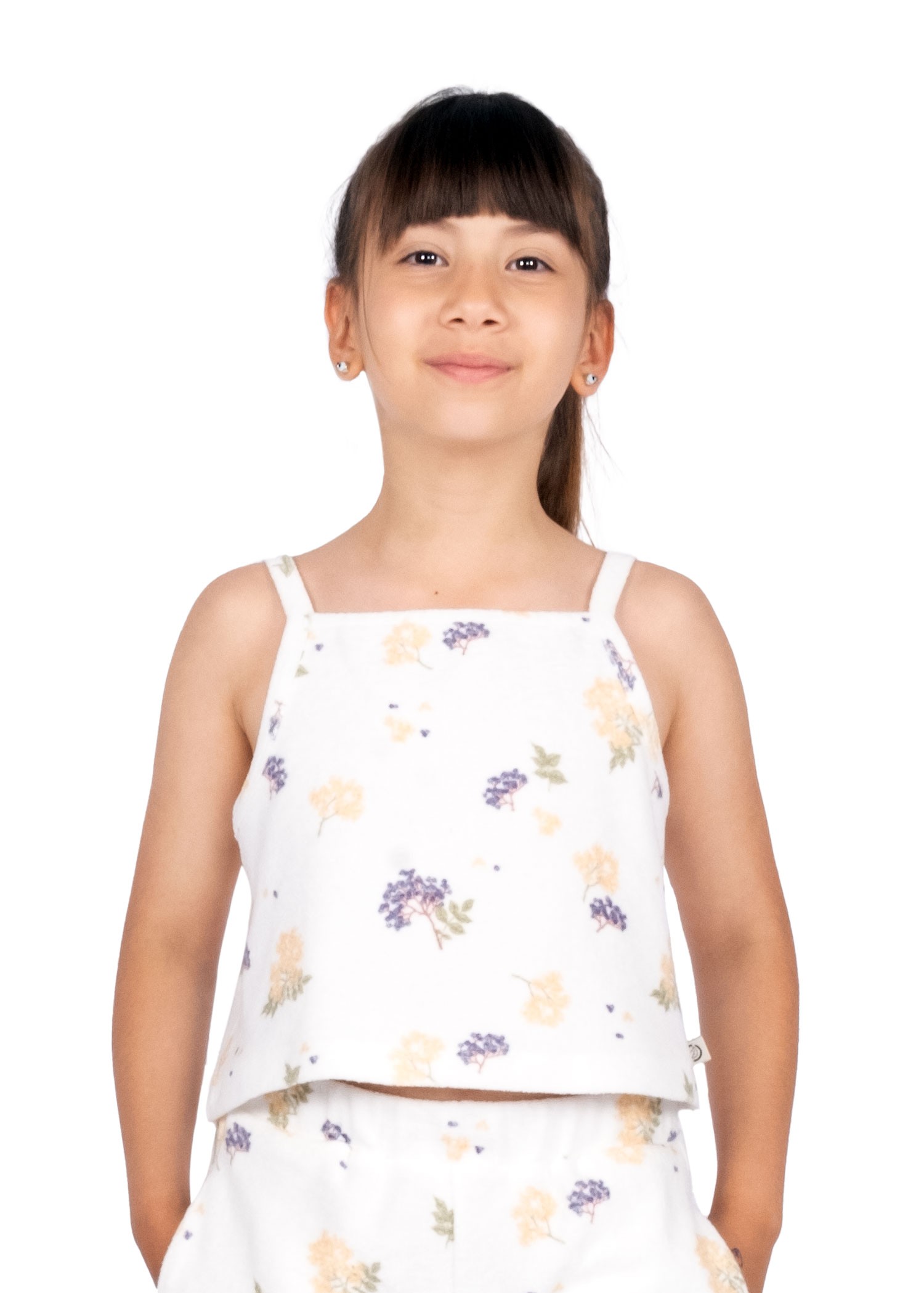 Organic Towel Fabric Strap Crop Summer Girl's Blouse