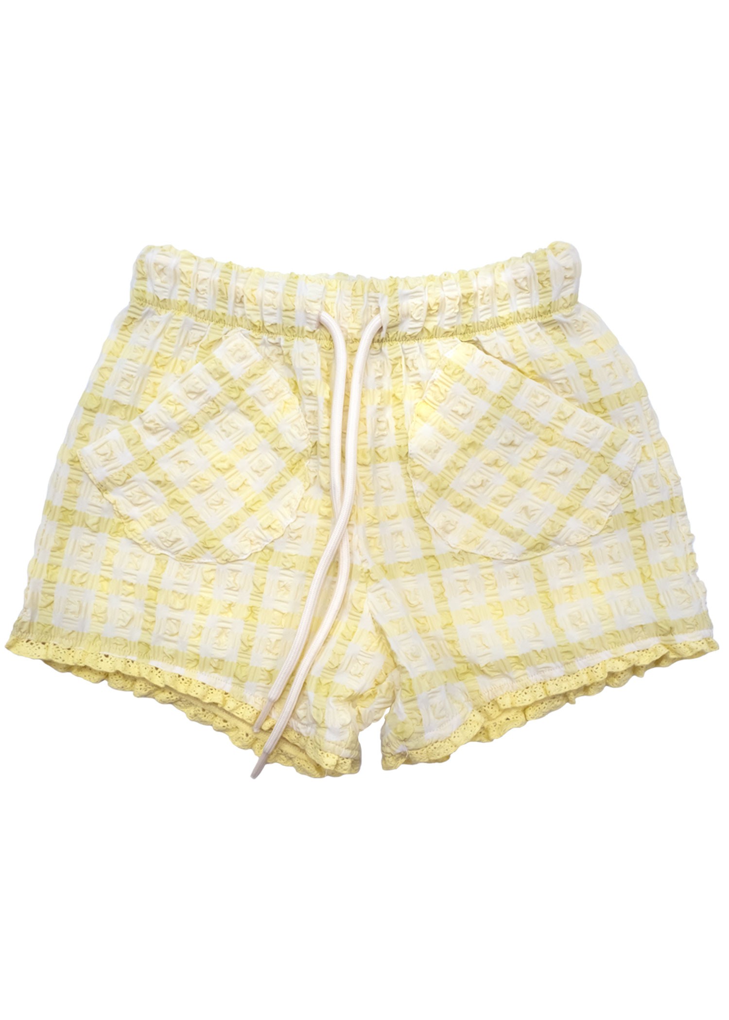 Recycle Special Woven Yellow Summer Girls' Shorts