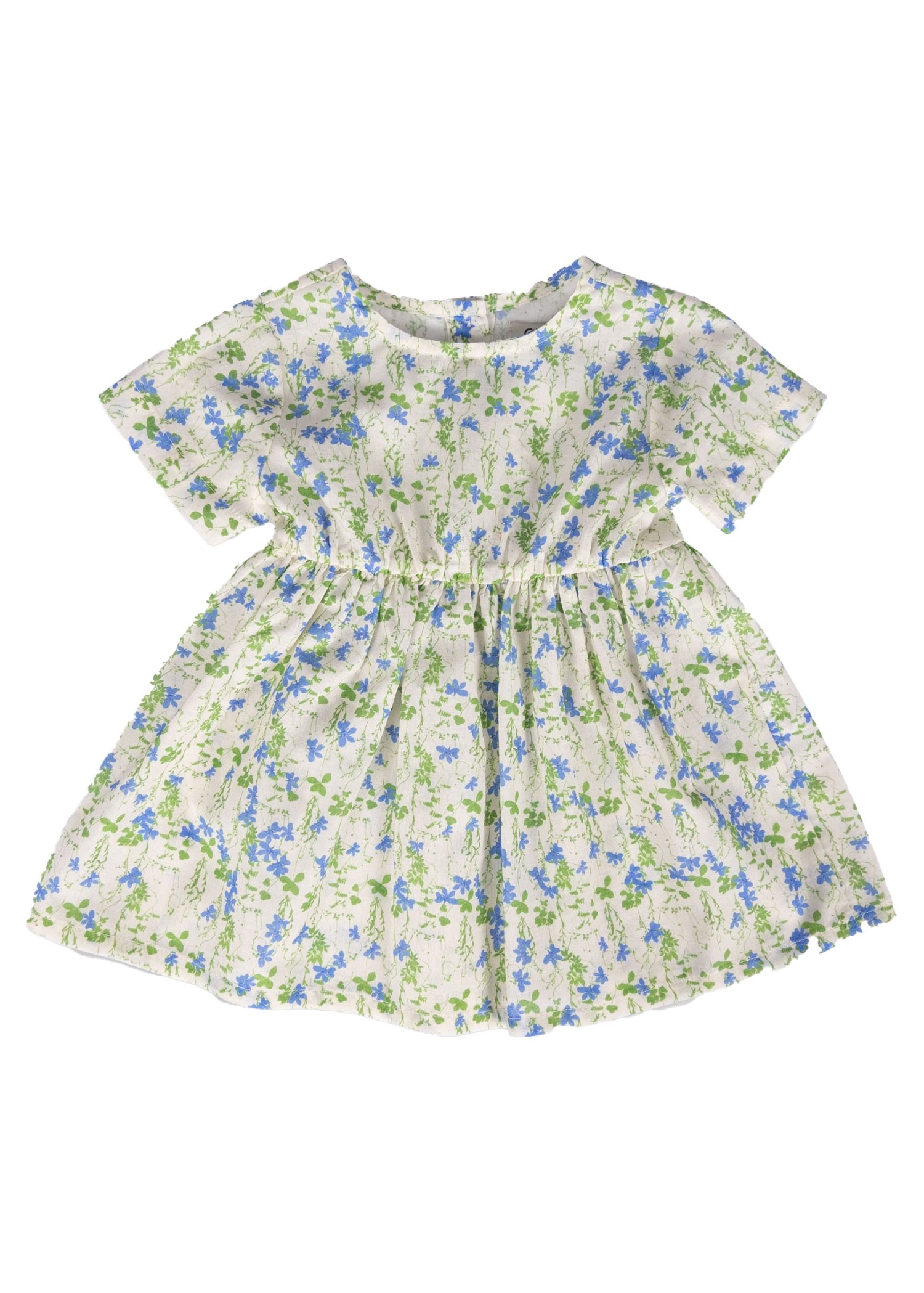 100% Cotton Green Floral Summer Baby Girl Dress