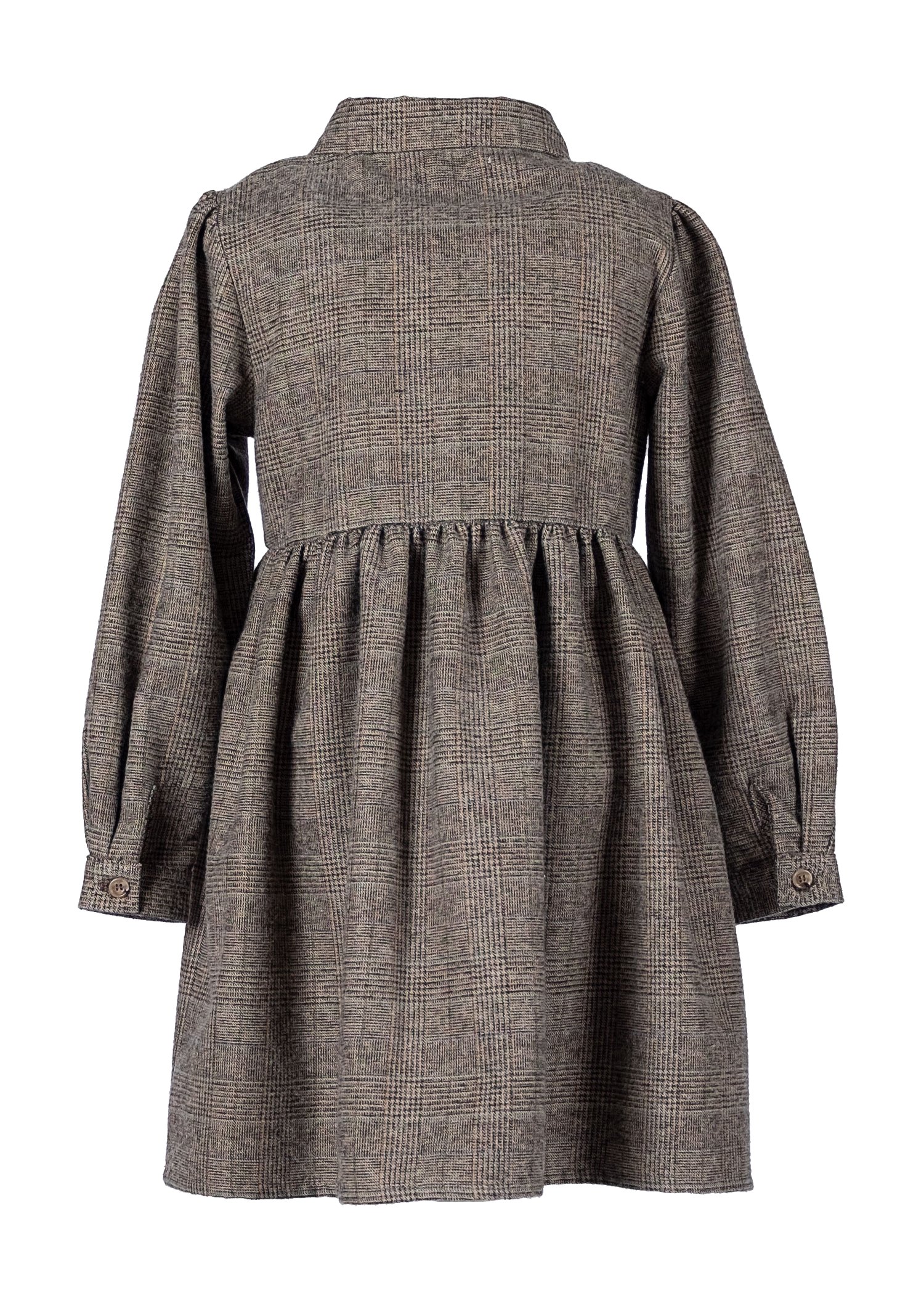 Plaid Brown Winter Girl's Dress