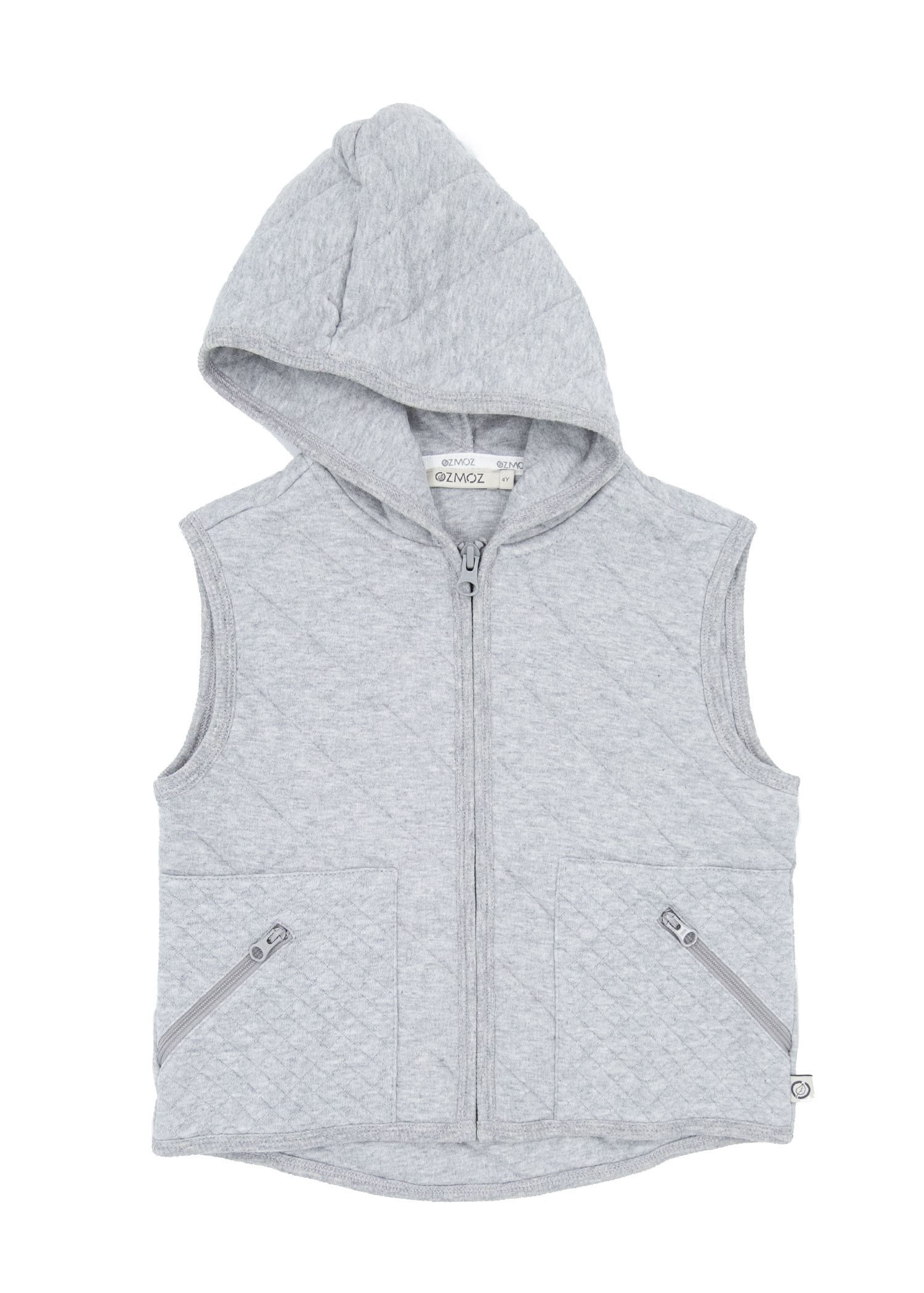 Quilted Sleeveless Gray Winter Unisex Children's Sports Vest