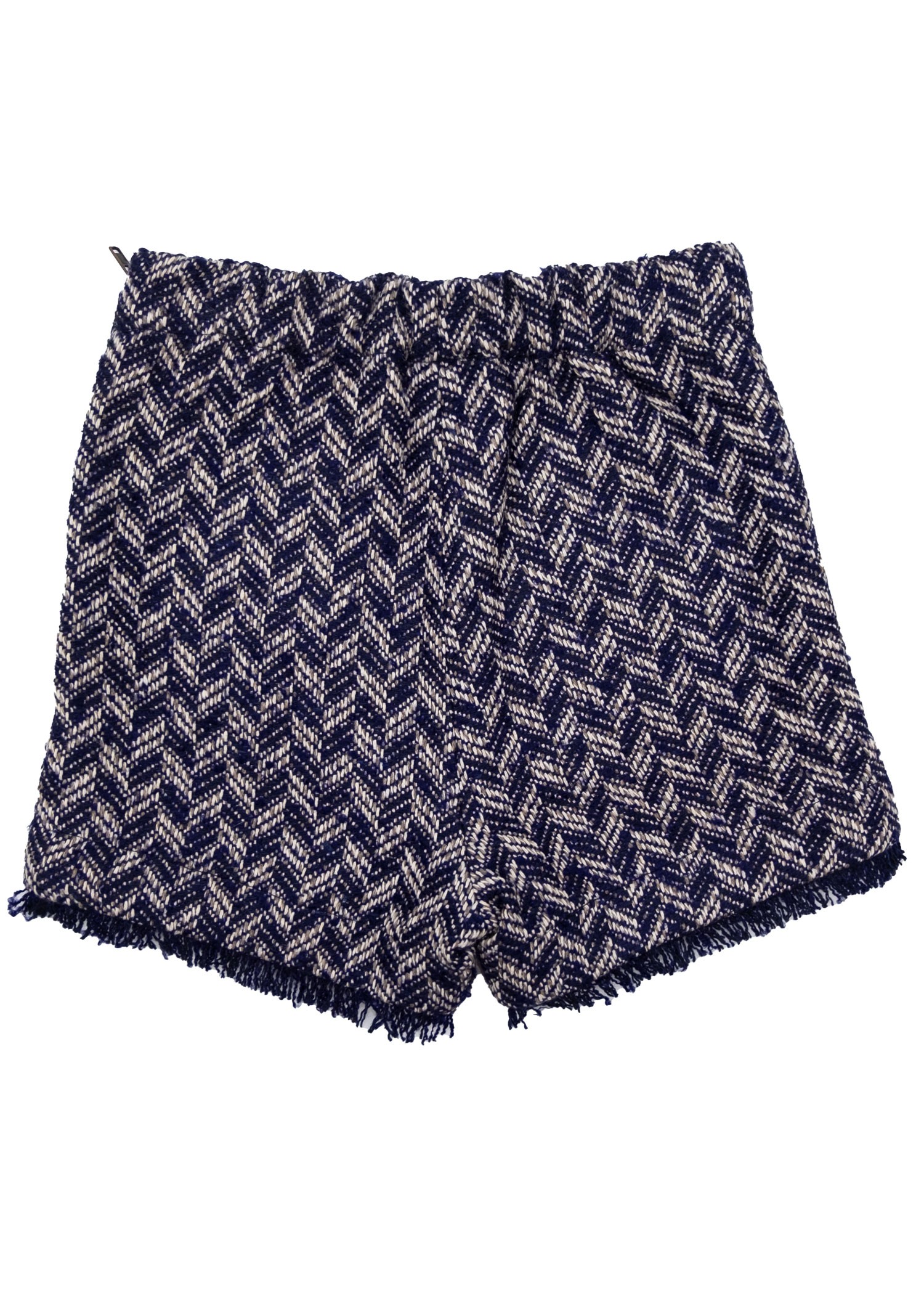 Chanel Fabric Navy Blue Tasseled Winter Girls' Shorts