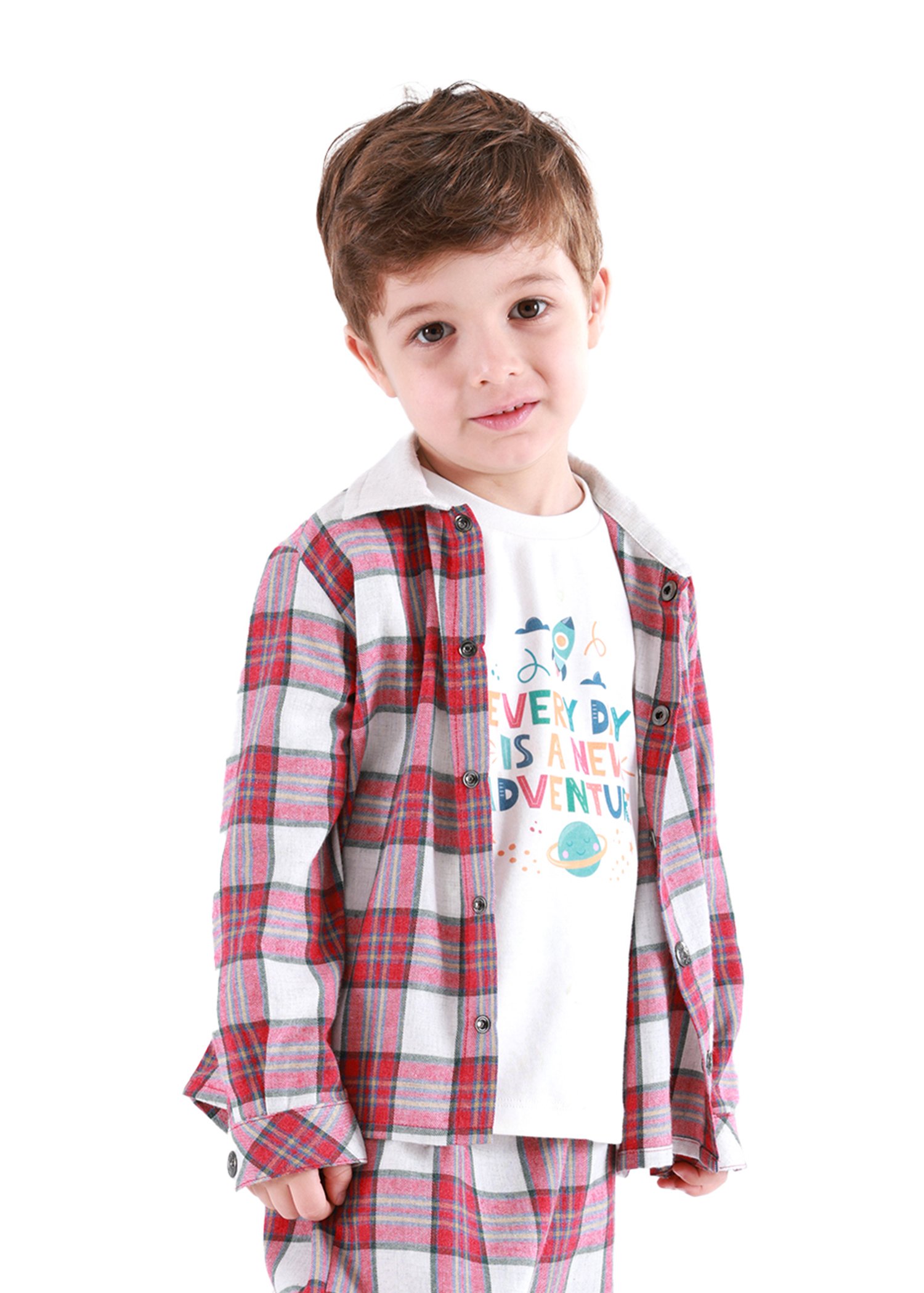 Plaid Red Winter Little Boy Shirt