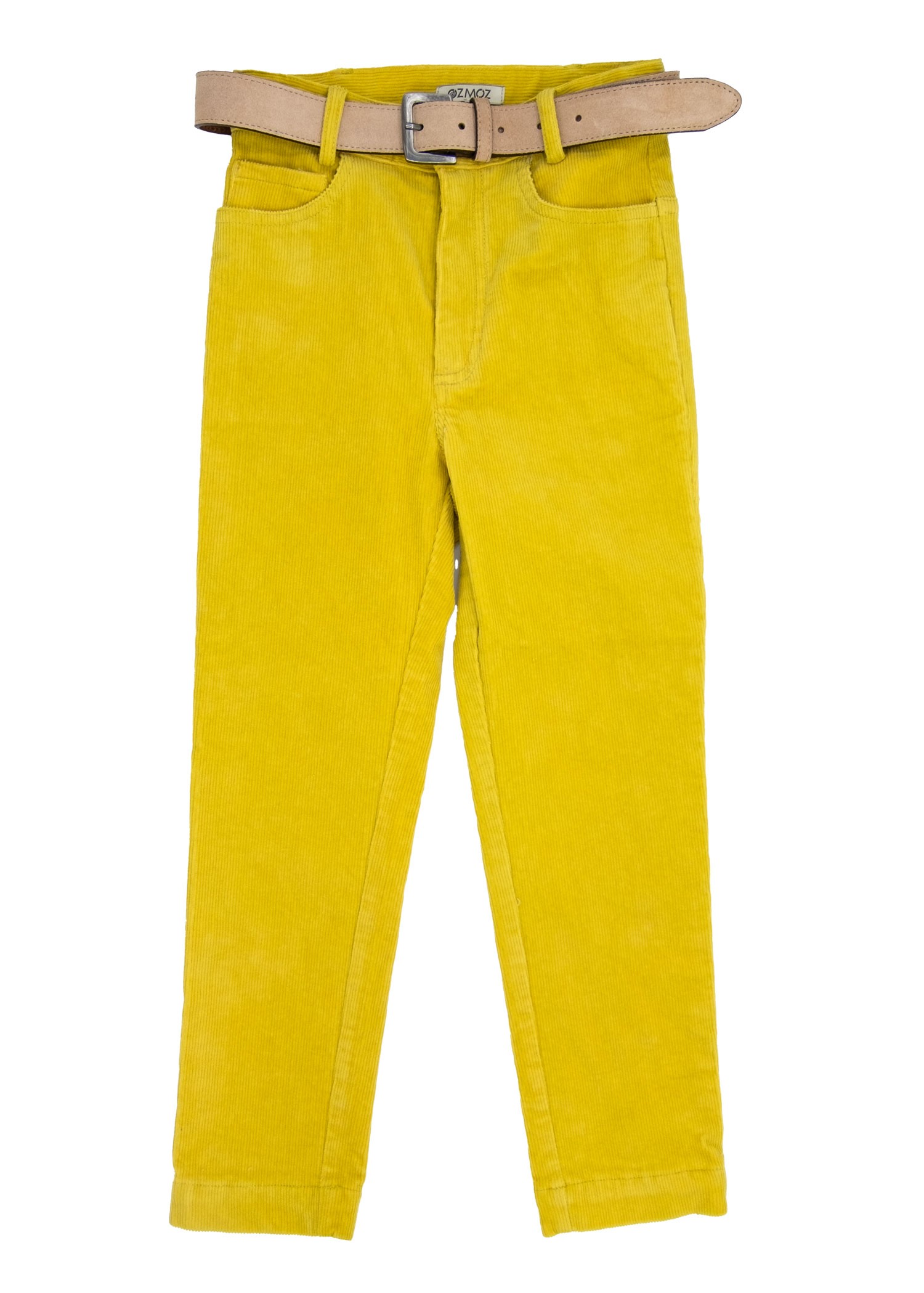 Corduroy Slim Cut Yellow Winter Unisex Kids Trousers