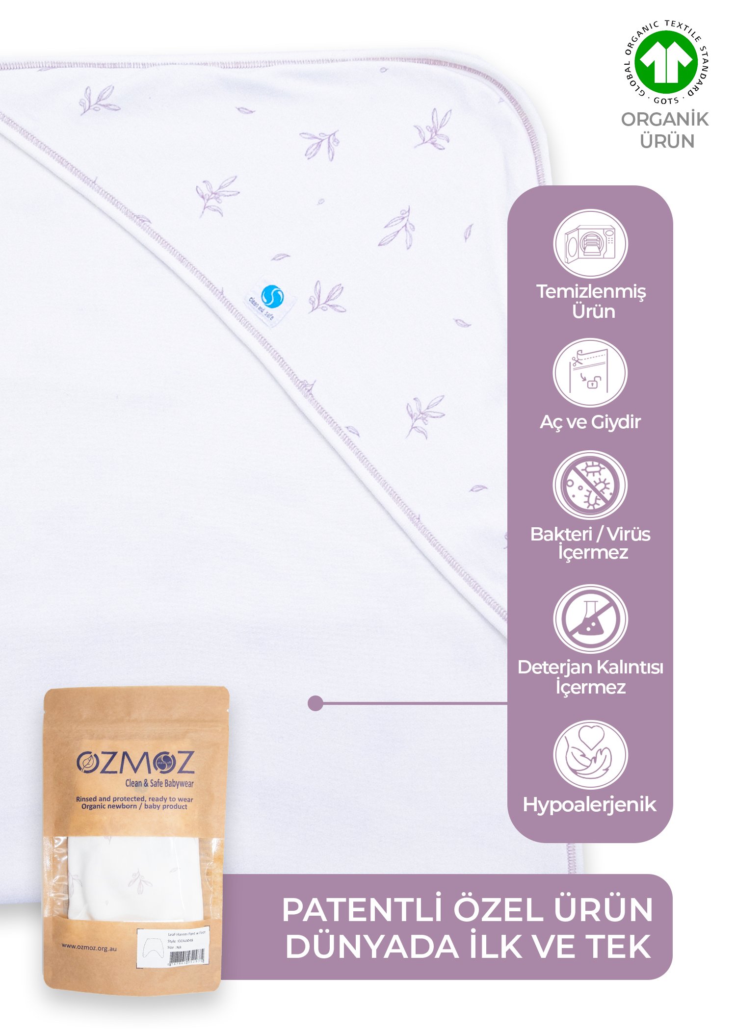 Clean&Safe Organik Steril Temizlenmiş Organik Battaniye