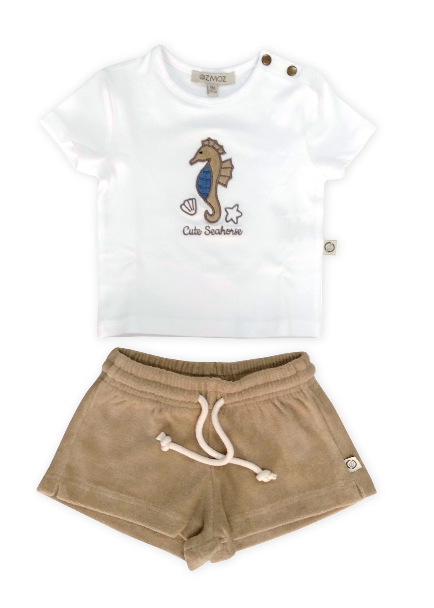 Towel Embroidered Summer Little Unisex Children's Shorts Set