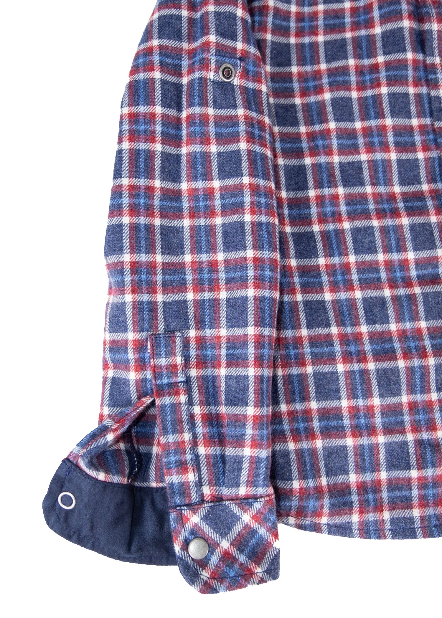 Cotton Gingham Plaid Winter Boys Shirt Navy Blue