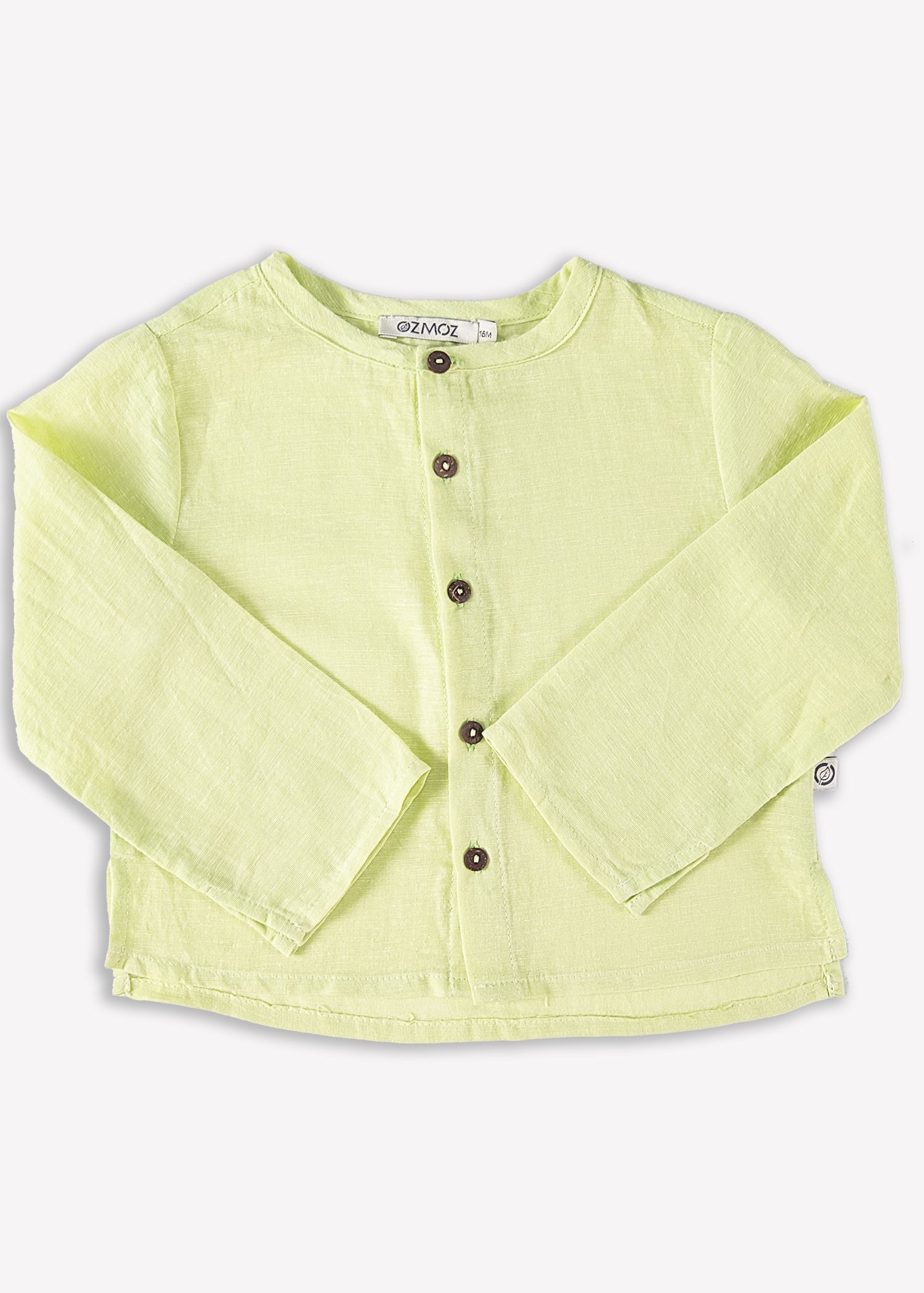 Organic Button Closure Green Spring Unisex Baby Shirt