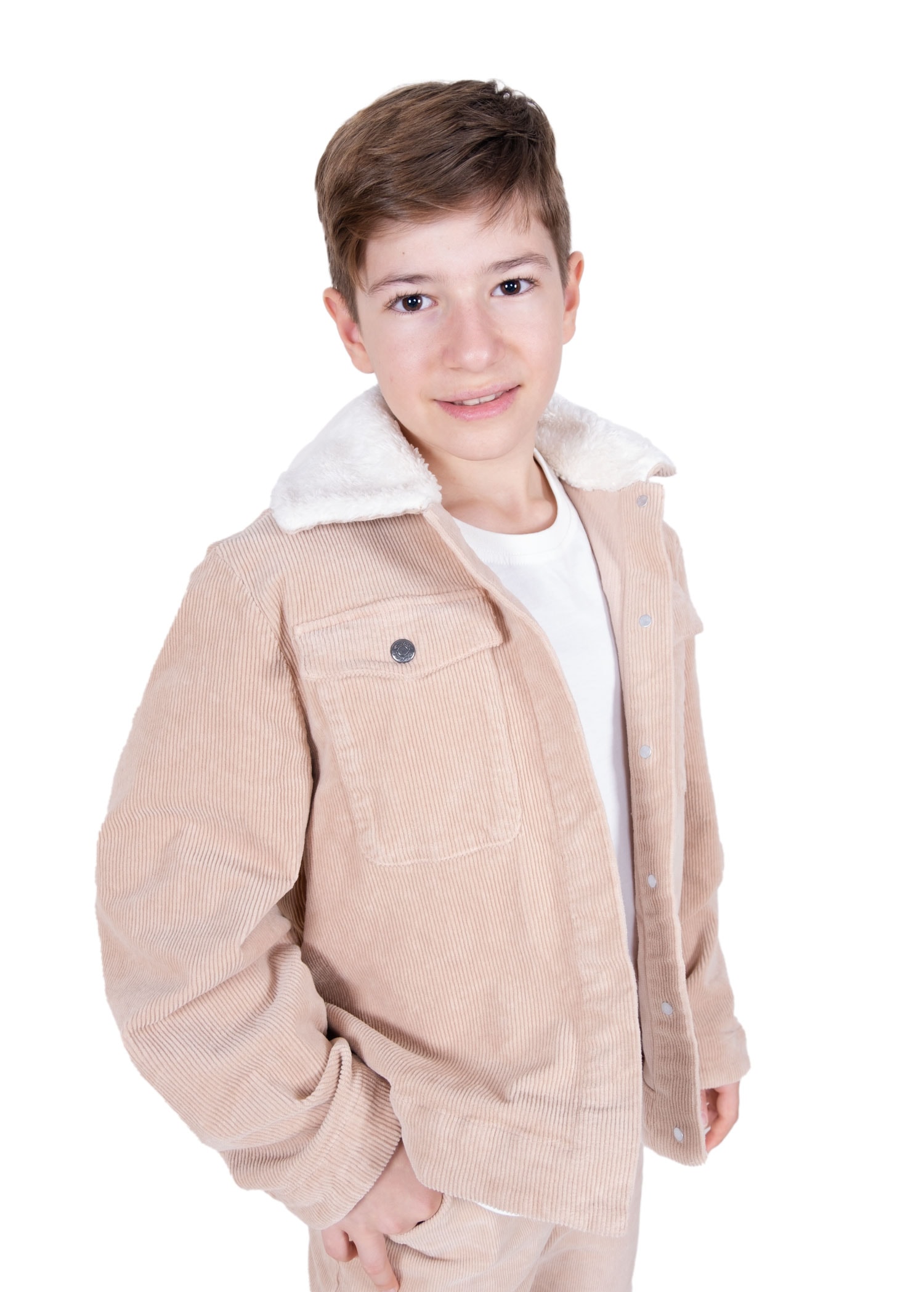 Corduroy Blue Sports Cut Winter Boys' Jacket