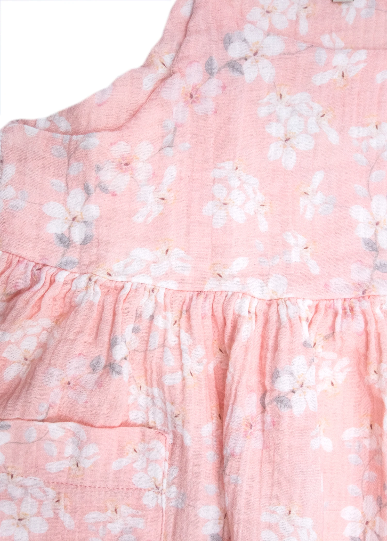 Organik Müslin Pembe Askılı Yazlık Kız Çocuk Elbise