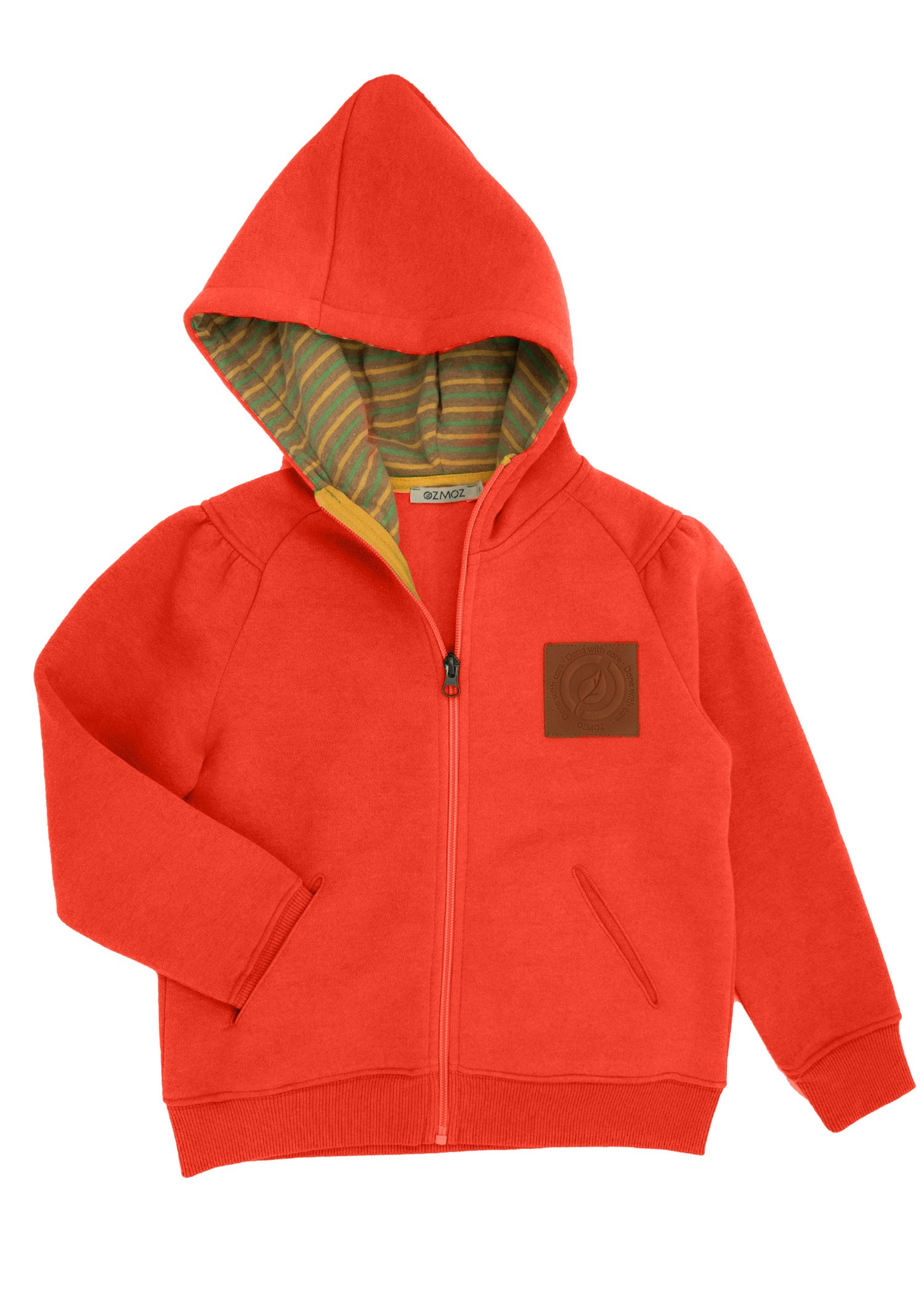 Reborn Zippered Hooded Orange Winter Girls Jacket