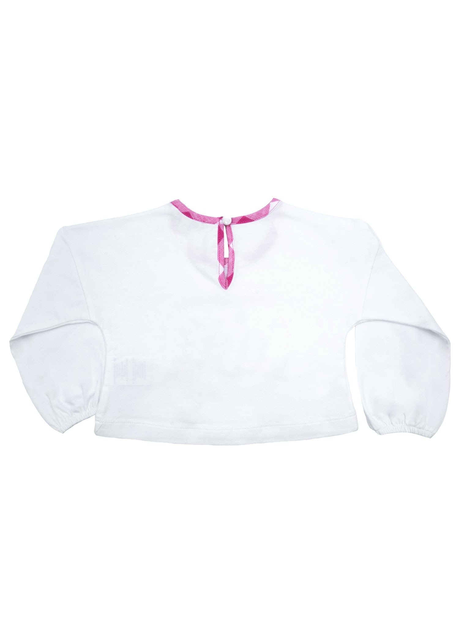 Organic Printed Long Sleeve White Spring Baby Girl Top