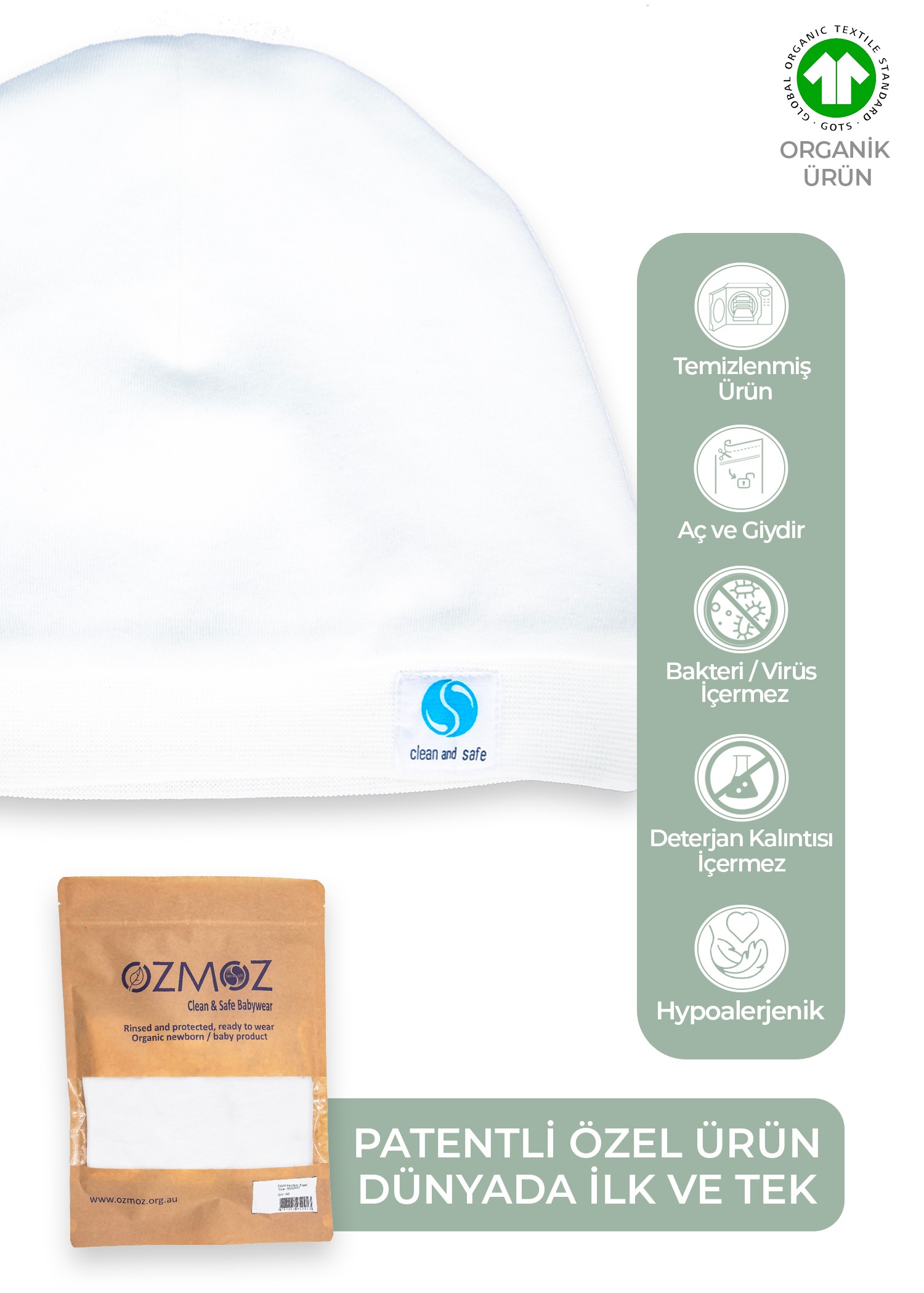 Clean&Safe Organik Steril Temizlenmiş Organik Bere