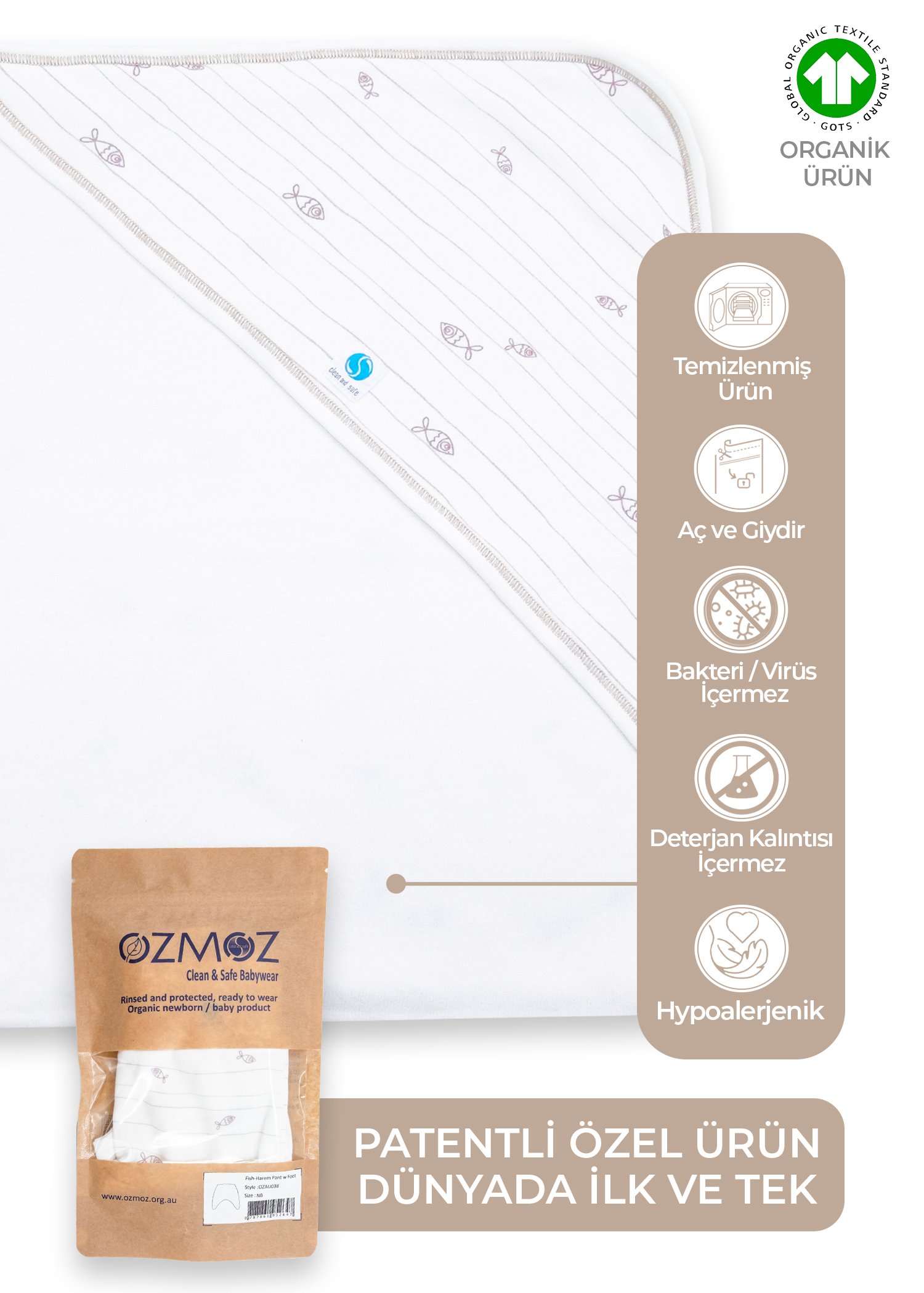 Clean&Safe Organik Steril Temizlenmiş Organik Battaniye