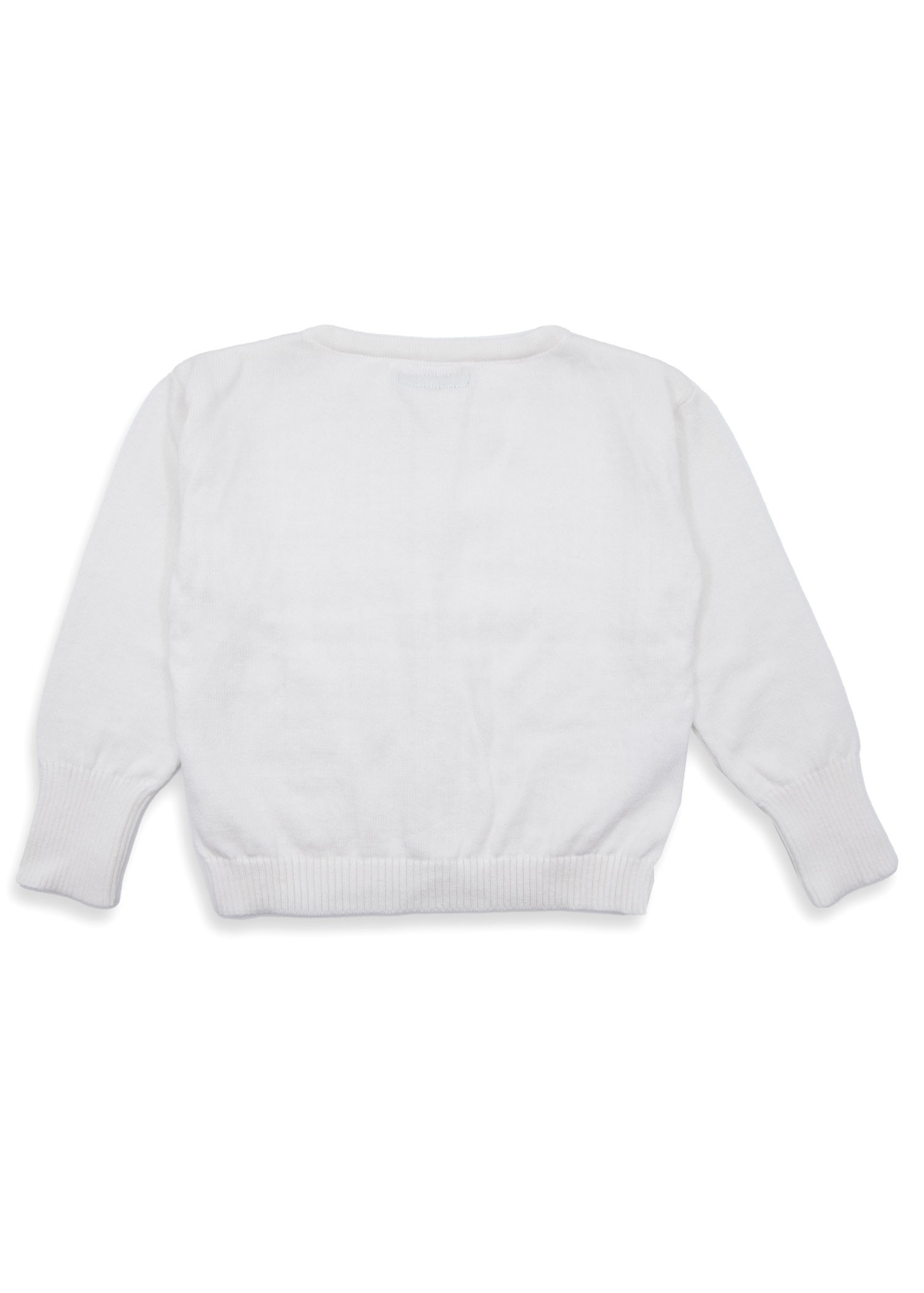 Organic Knitwear Knitted Long Sleeve White Spring Coat Little Boy Cardigan