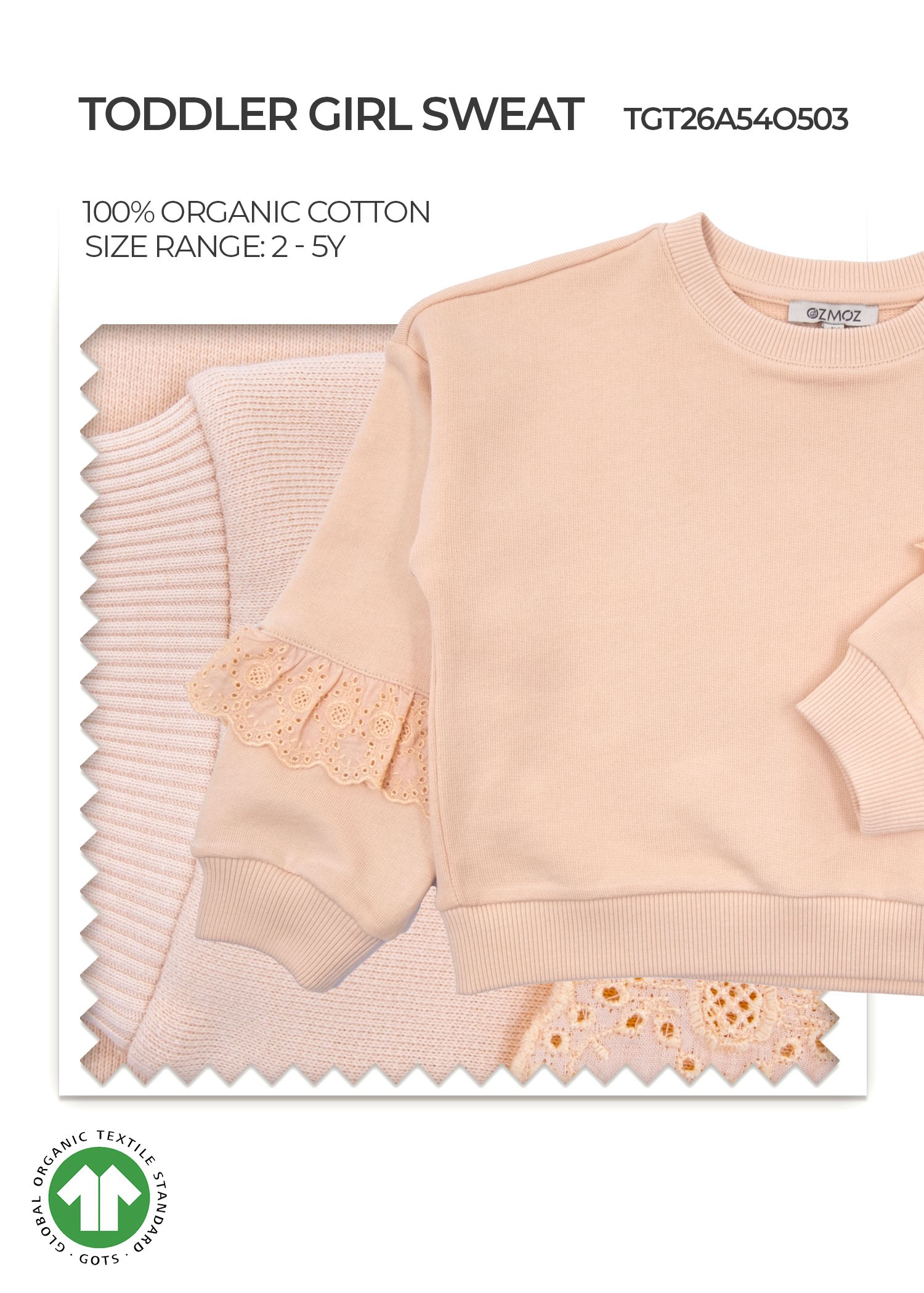 Organic Desert Dust Toddler Girl Sweat