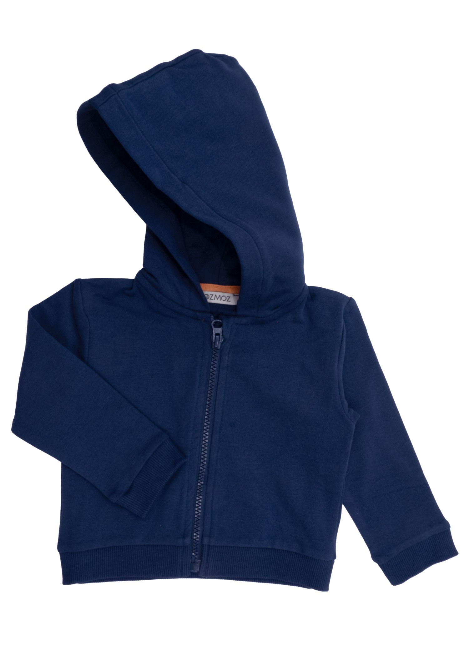 Hooded Zippered Navy Blue Winter Little Men's Tracksuit Set