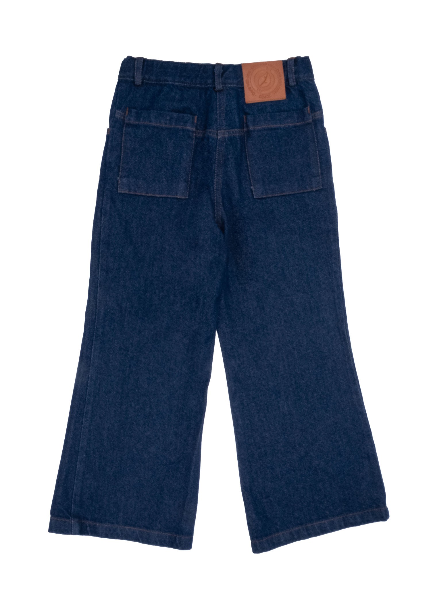 100% Cotton Wide Leg Navy Blue Girls' Denim Trousers