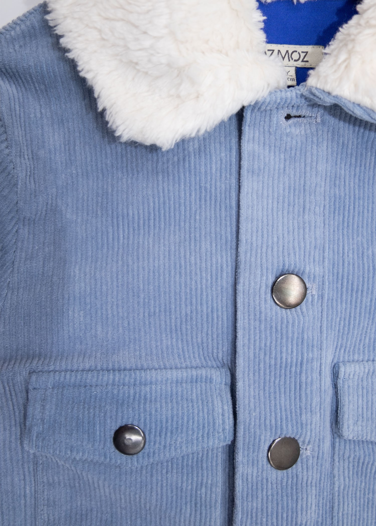 Corduroy Light Blue Sports Cut Winter Boy's Jacket