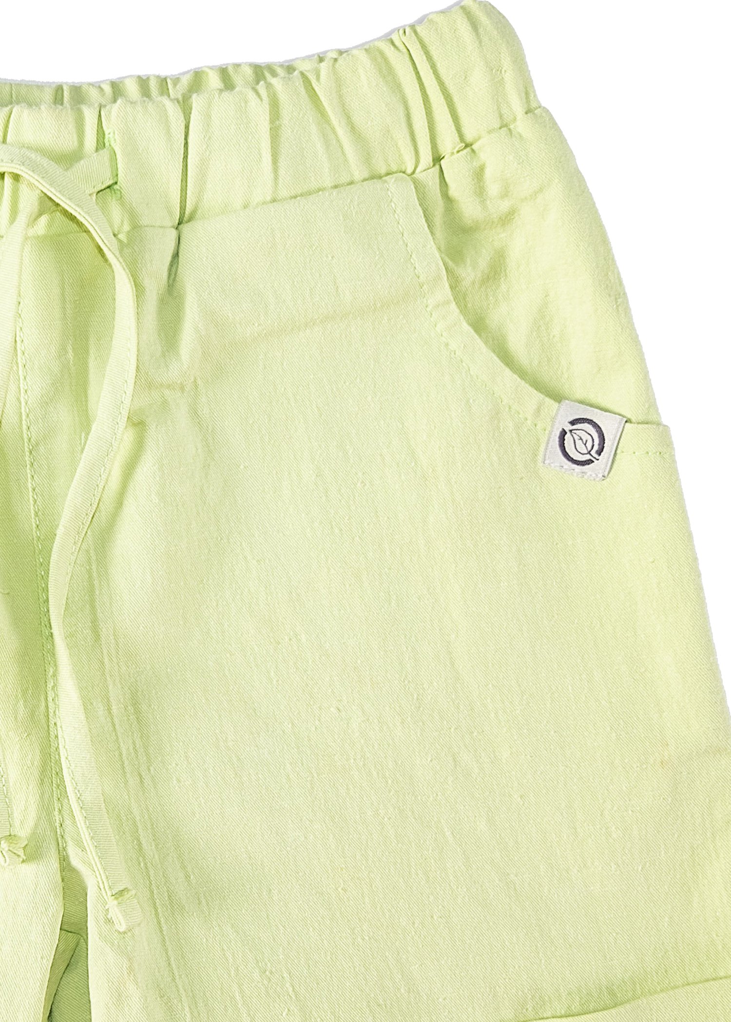 Organik Yeşil Dokuma Yazlık Unisex Bebek Şort