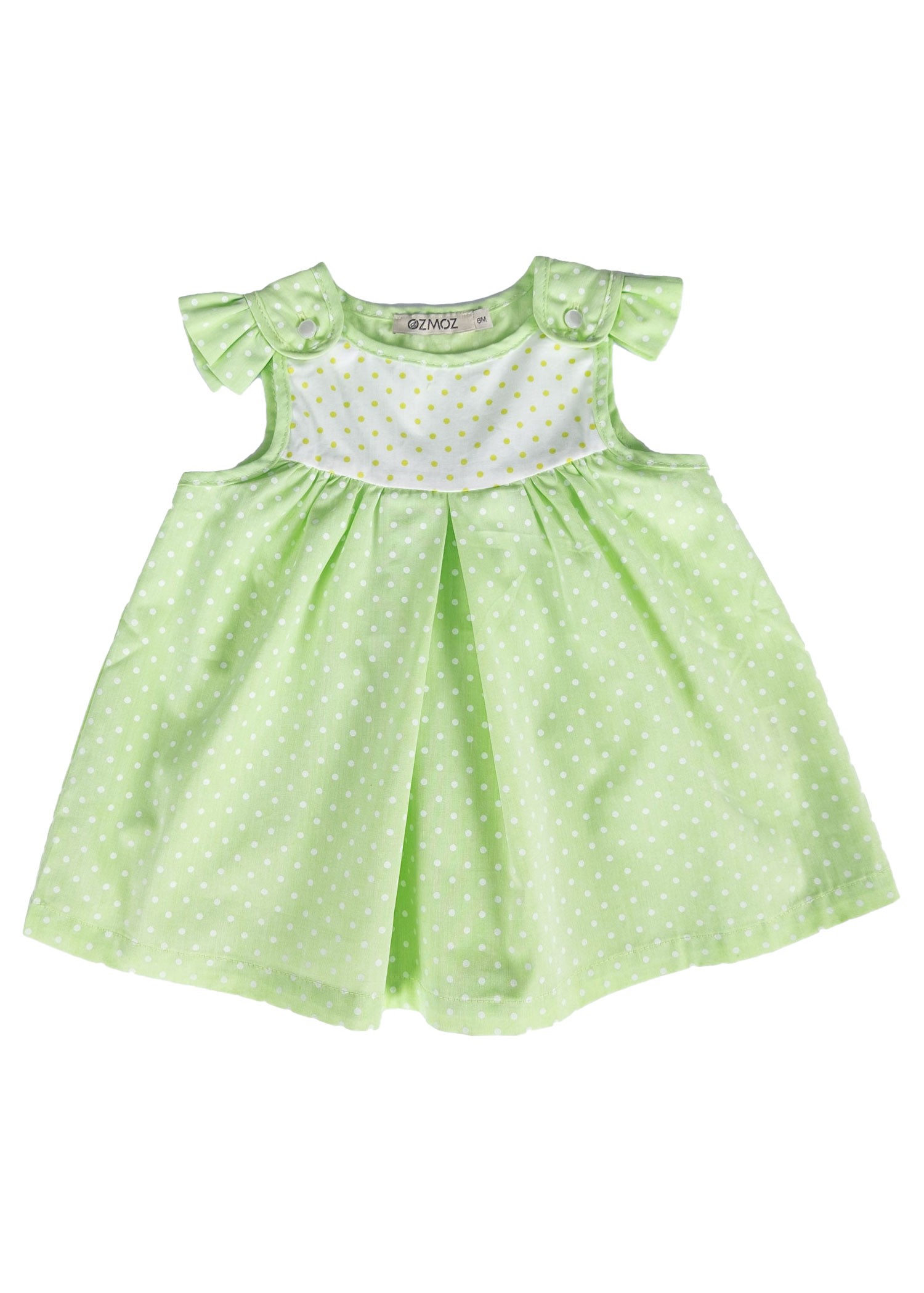 100% Cotton Robe Green Summer Baby Girl Dress