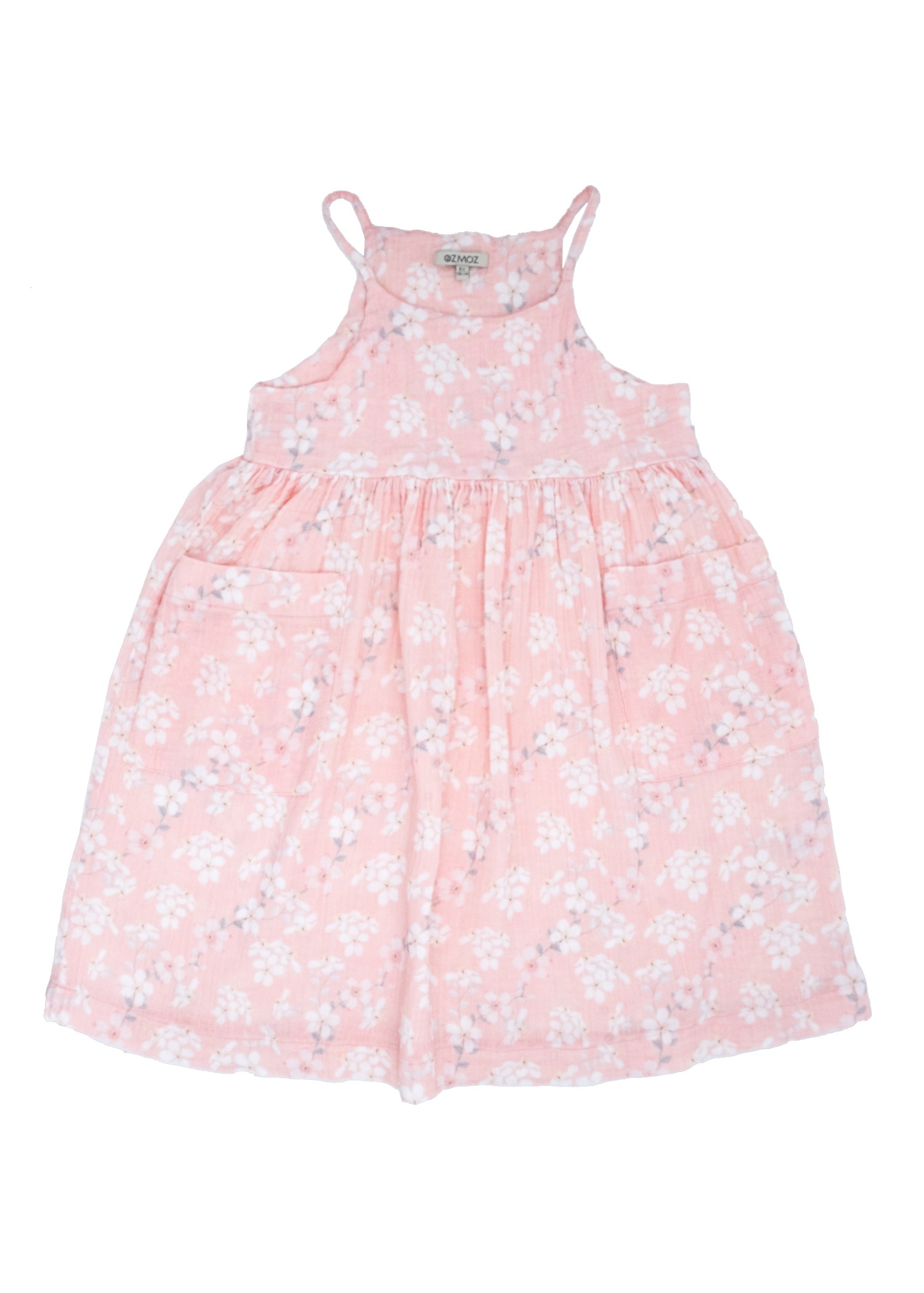 Organic Muslin Pink Strappy Summer Girl's Dress