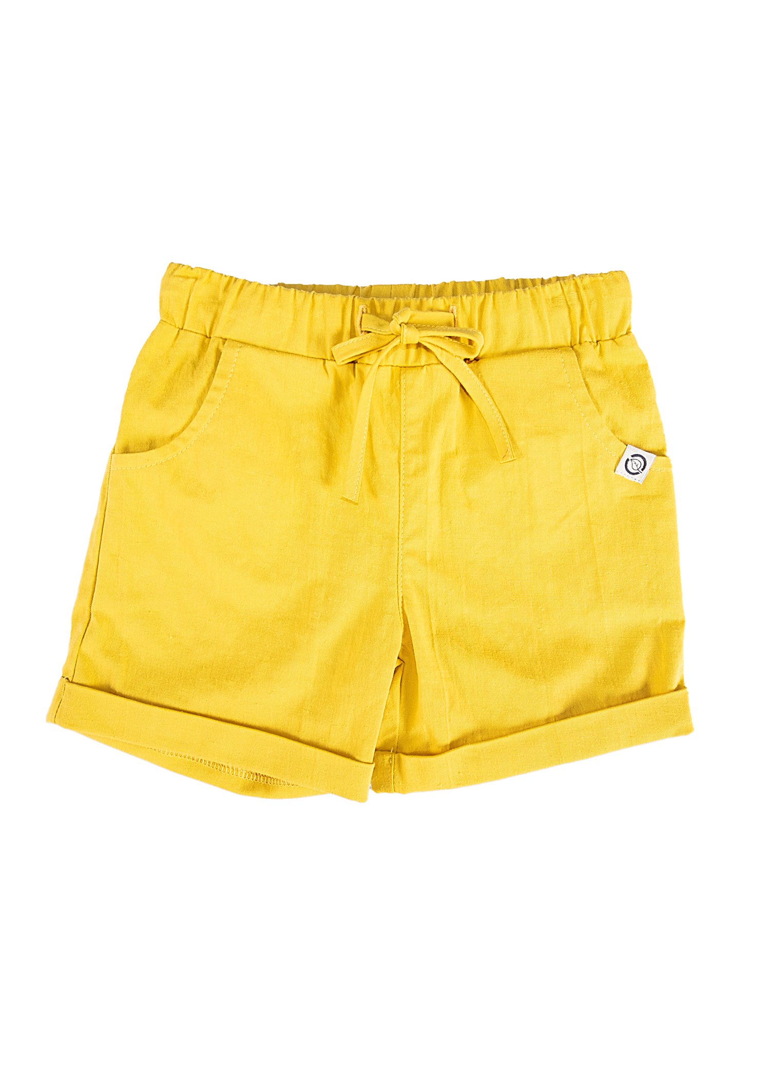 Organik Sarı Dokuma Yazlık Unisex Bebek Şort